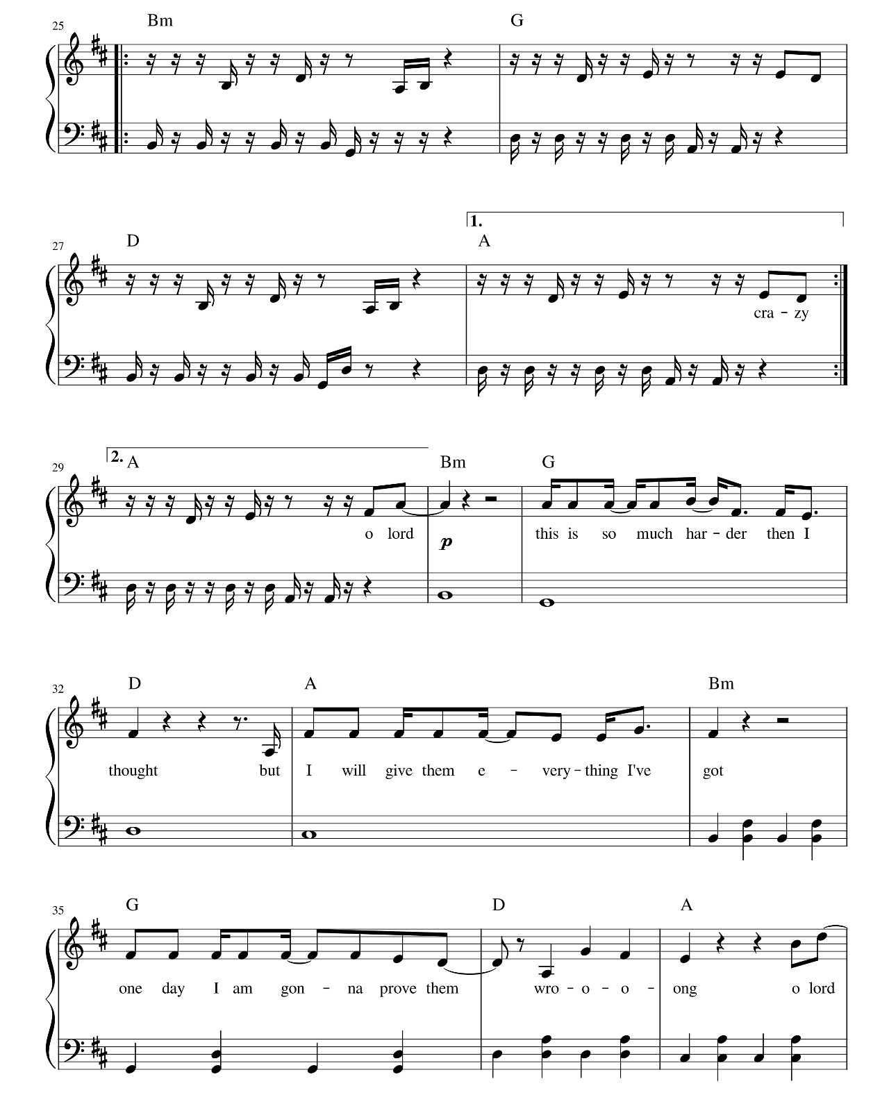 Crazy sheet music 3