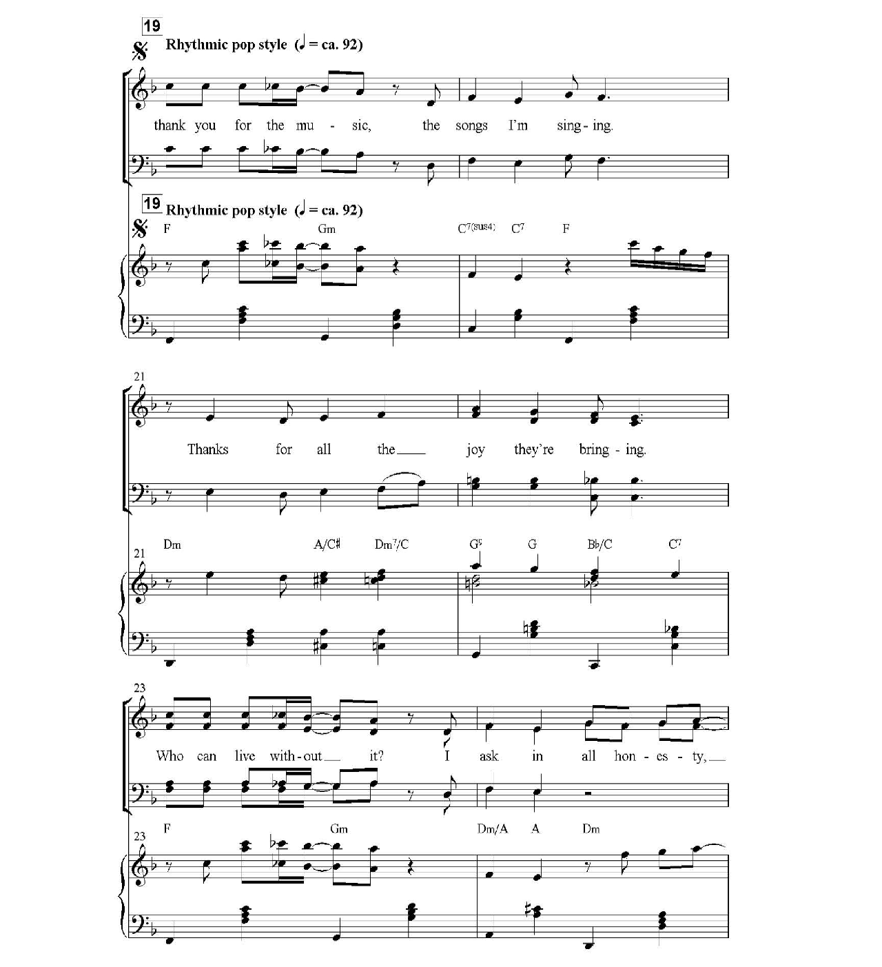 Thank You For The Music sheet music 3