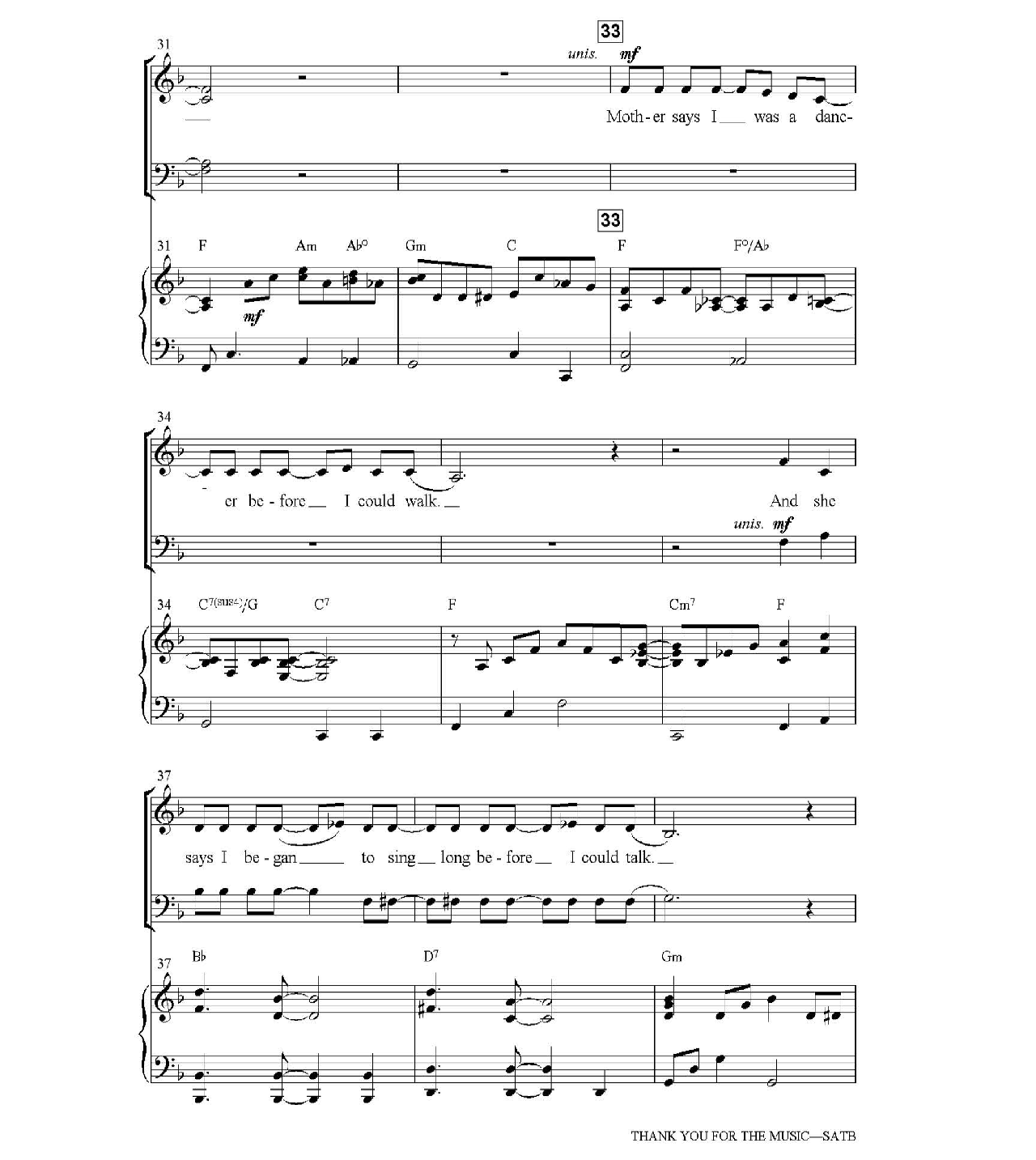 Thank You For The Music sheet music 5