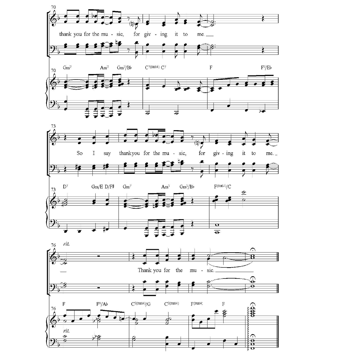 Thank You For The Music sheet music 10