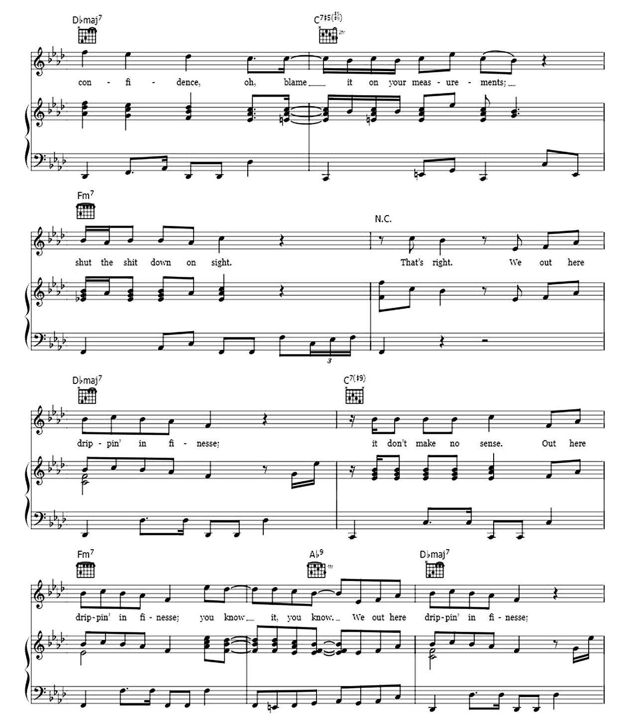 Finesse sheet music 3