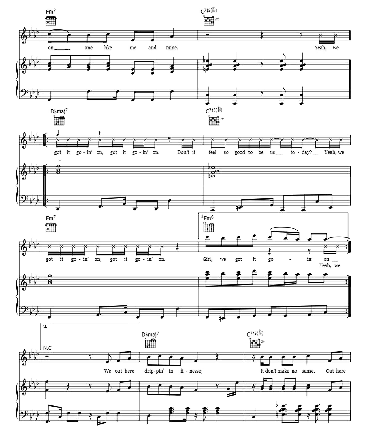 Finesse sheet music 6
