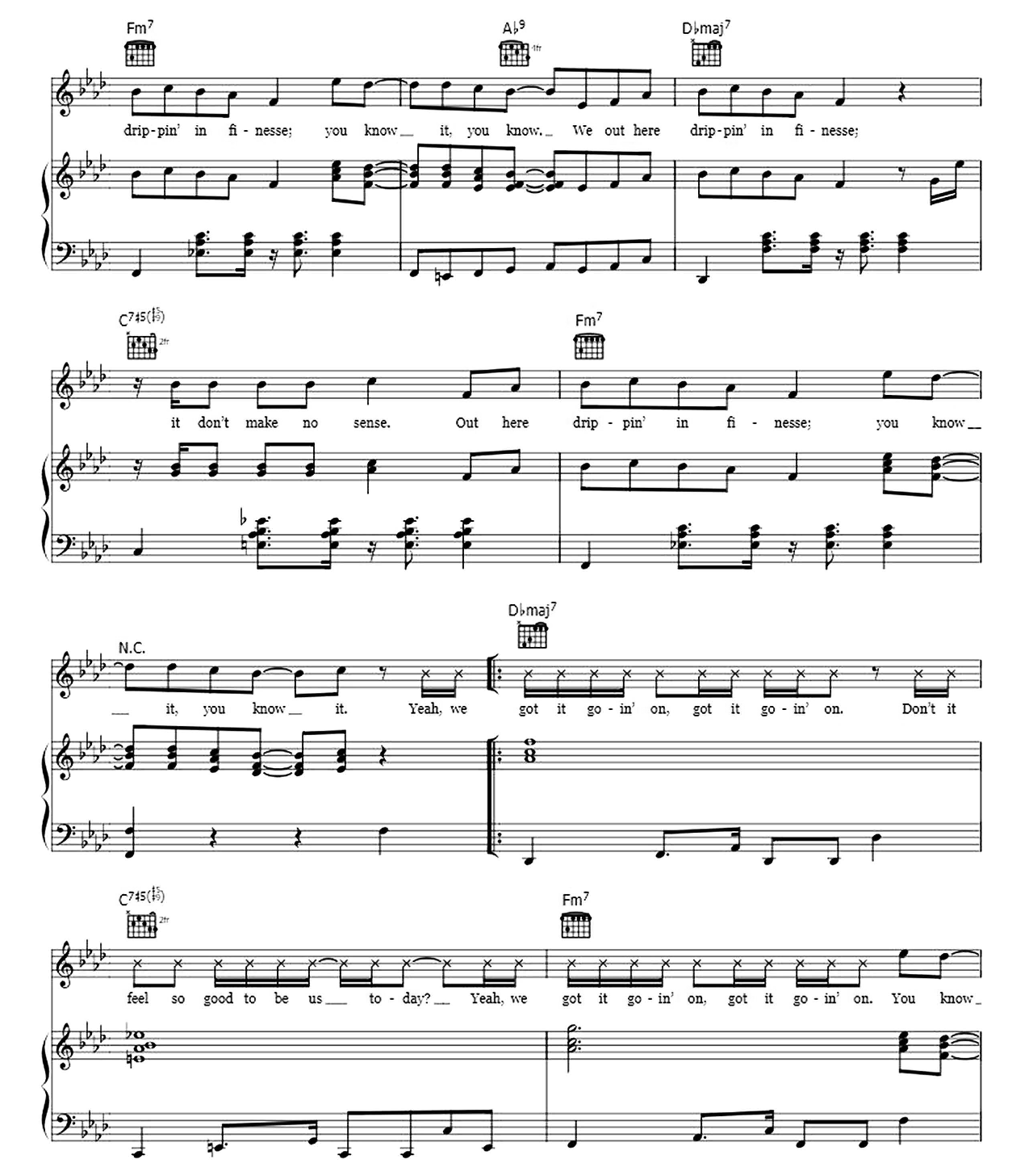 Finesse sheet music 7