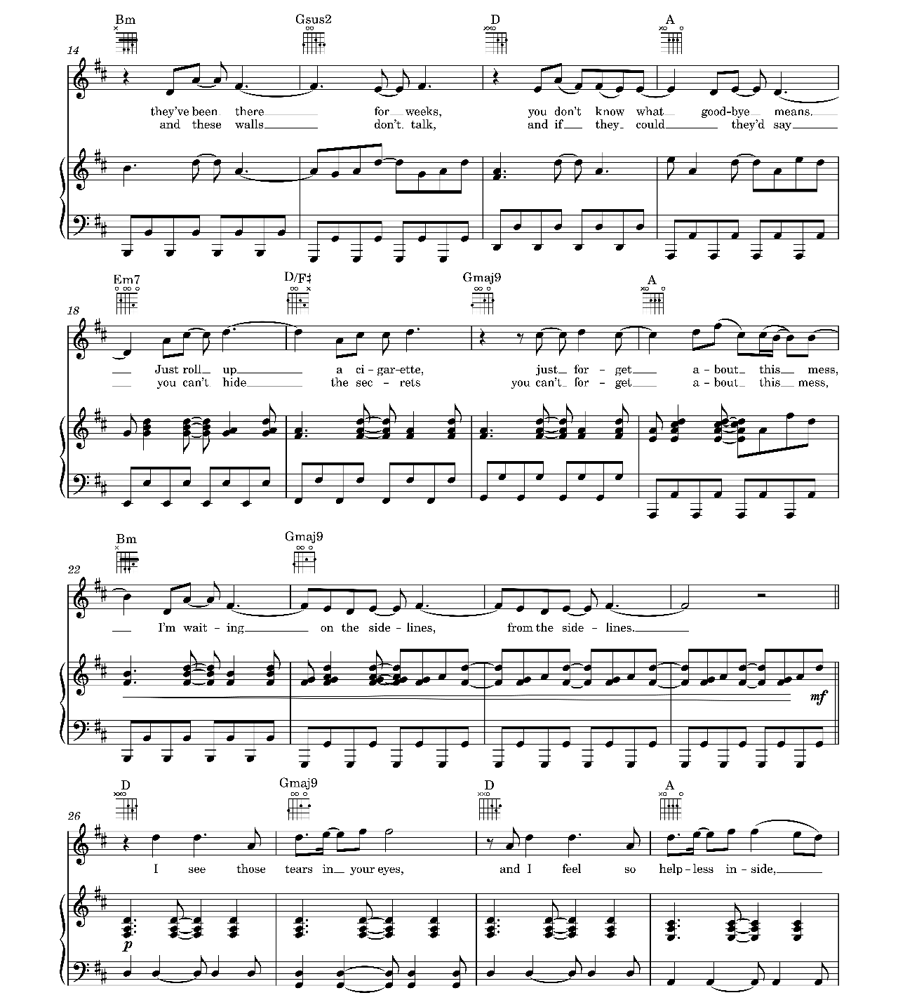 Tired sheet music 2