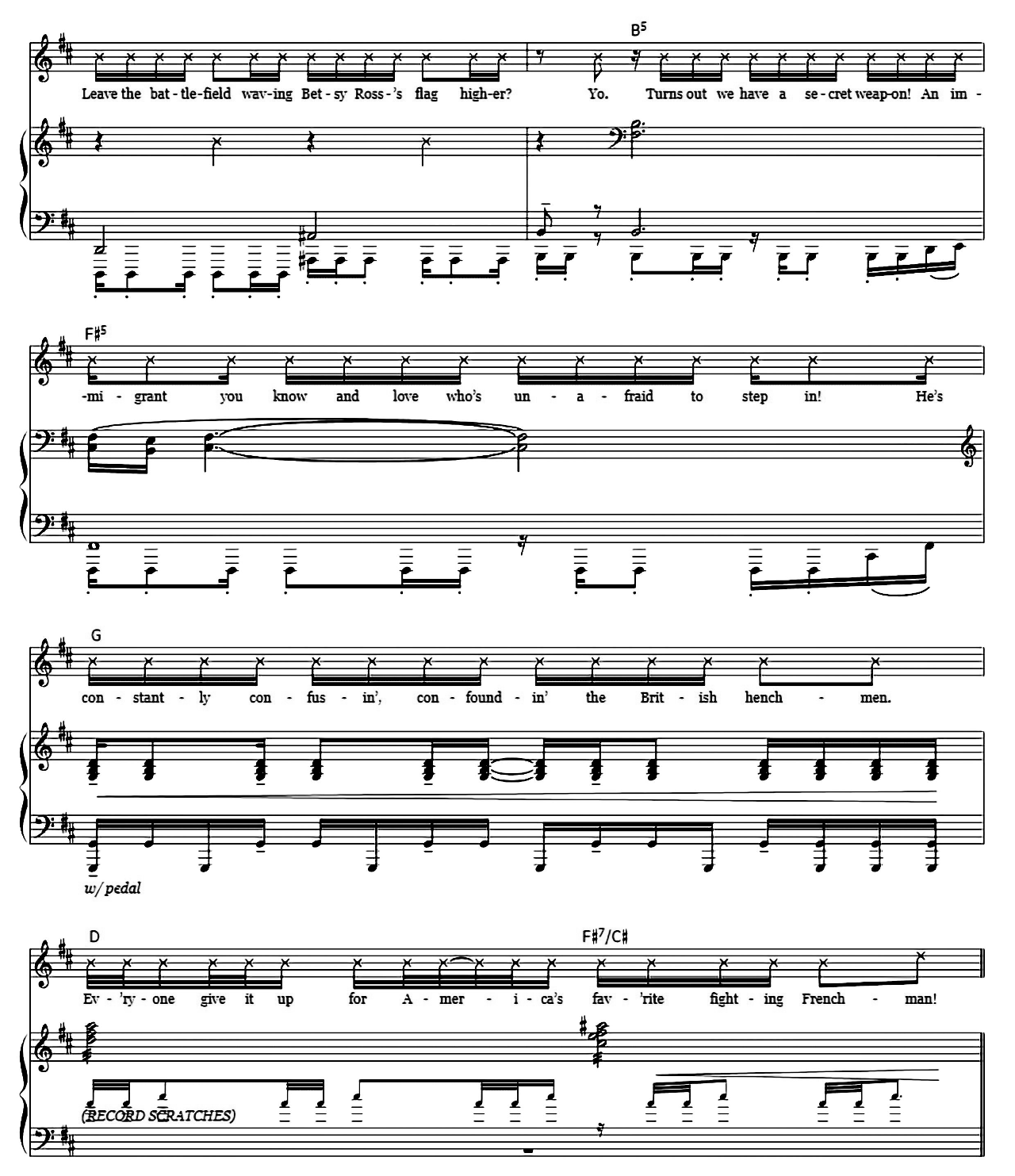 Guns And Ships (from The Musical) (from Hamilton) sheet music 2