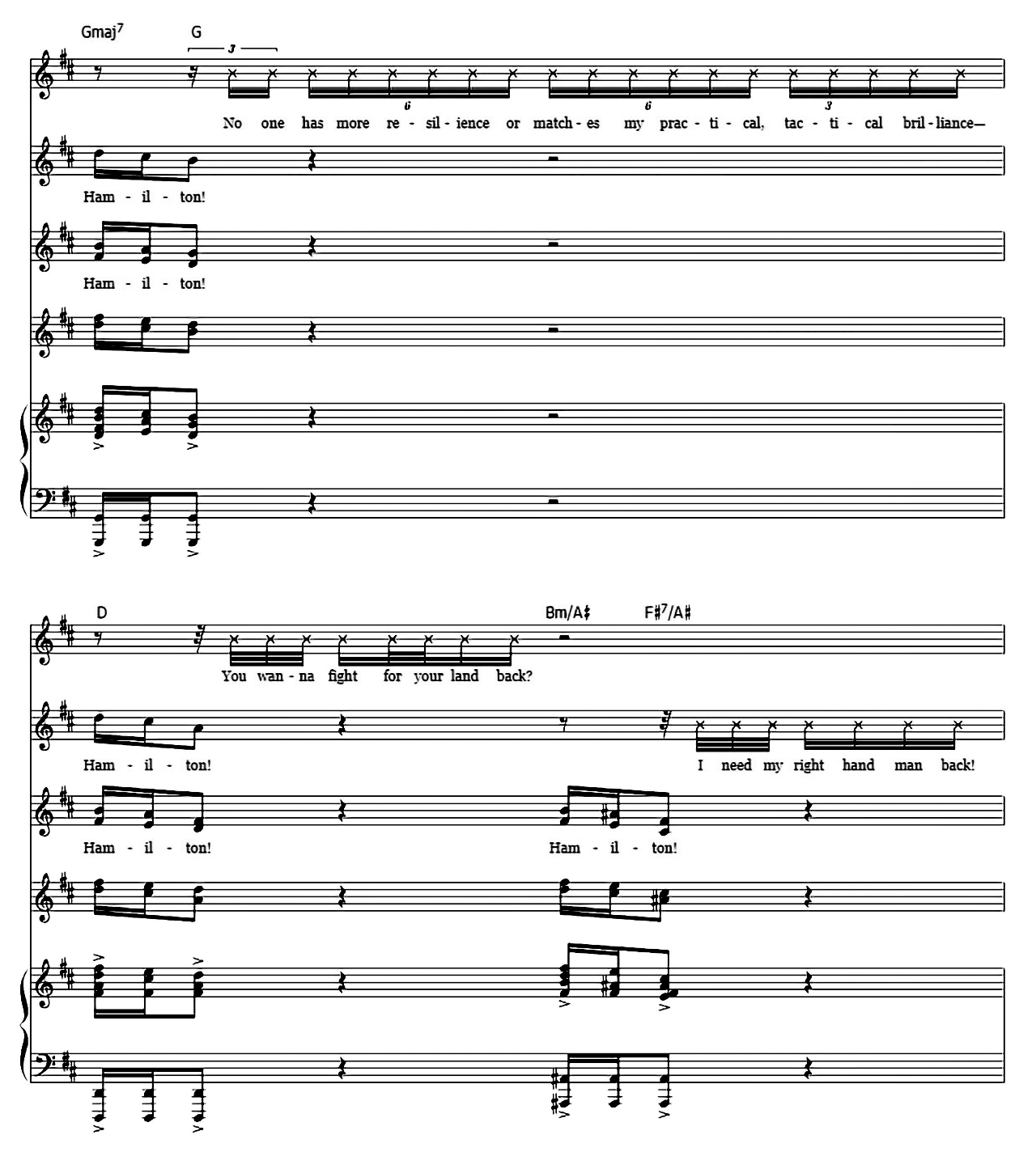 Guns And Ships (from The Musical) (from Hamilton) sheet music 7