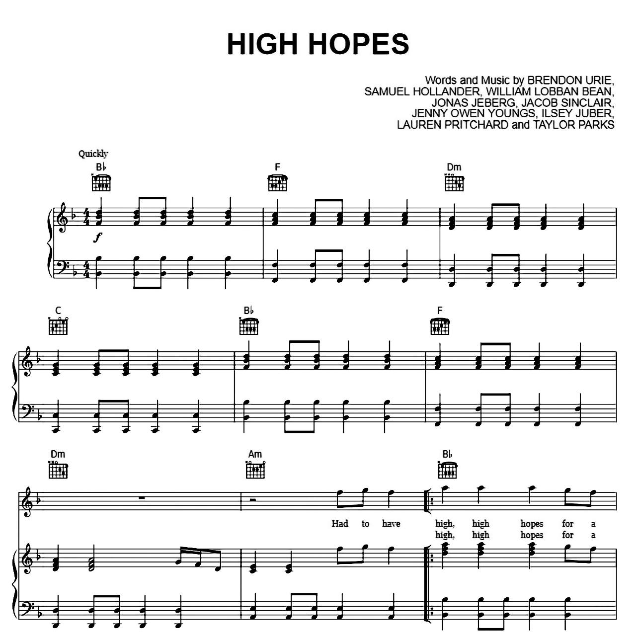 High Hopes sheet music