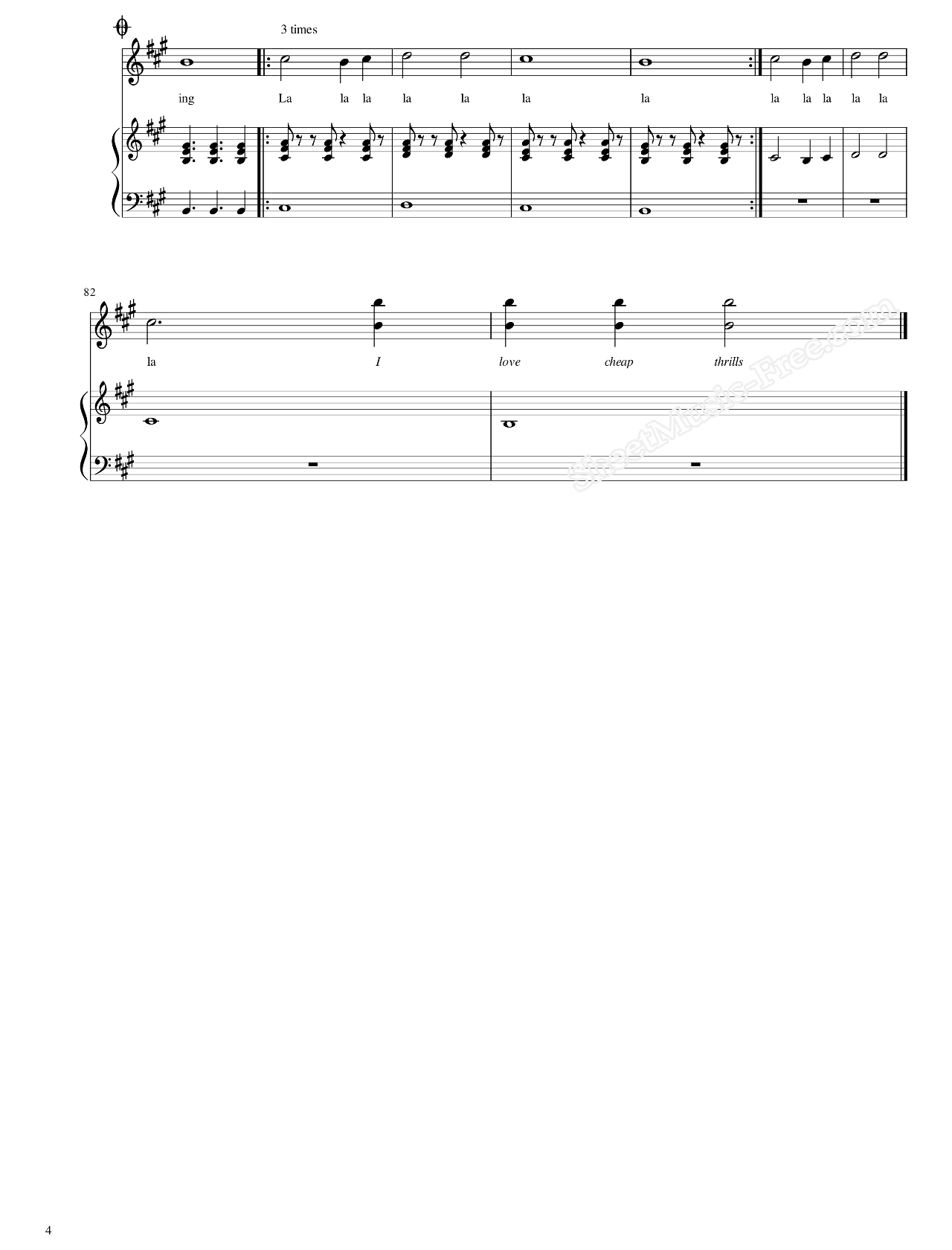 Cheap Thrills sheet music 4