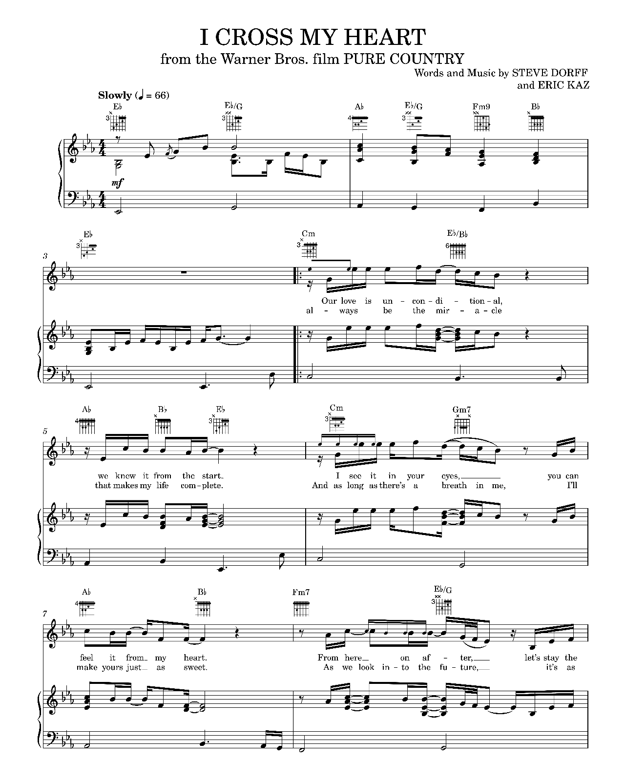 I Cross My Heart sheet music