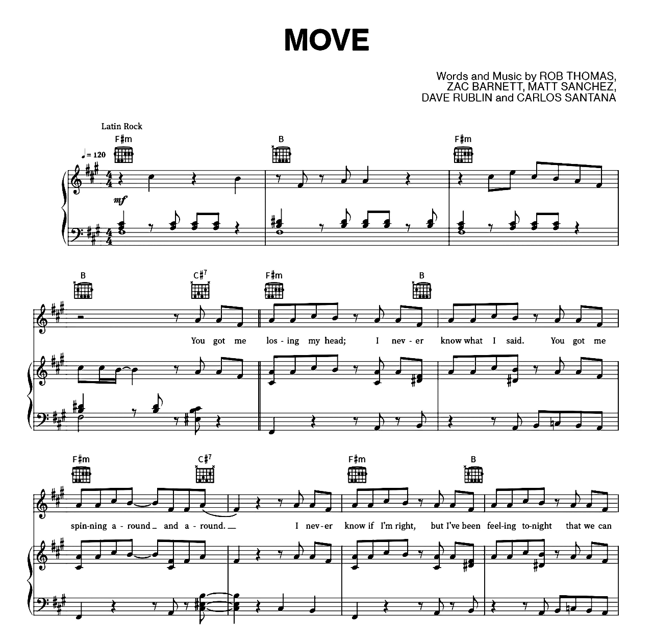 Move sheet music