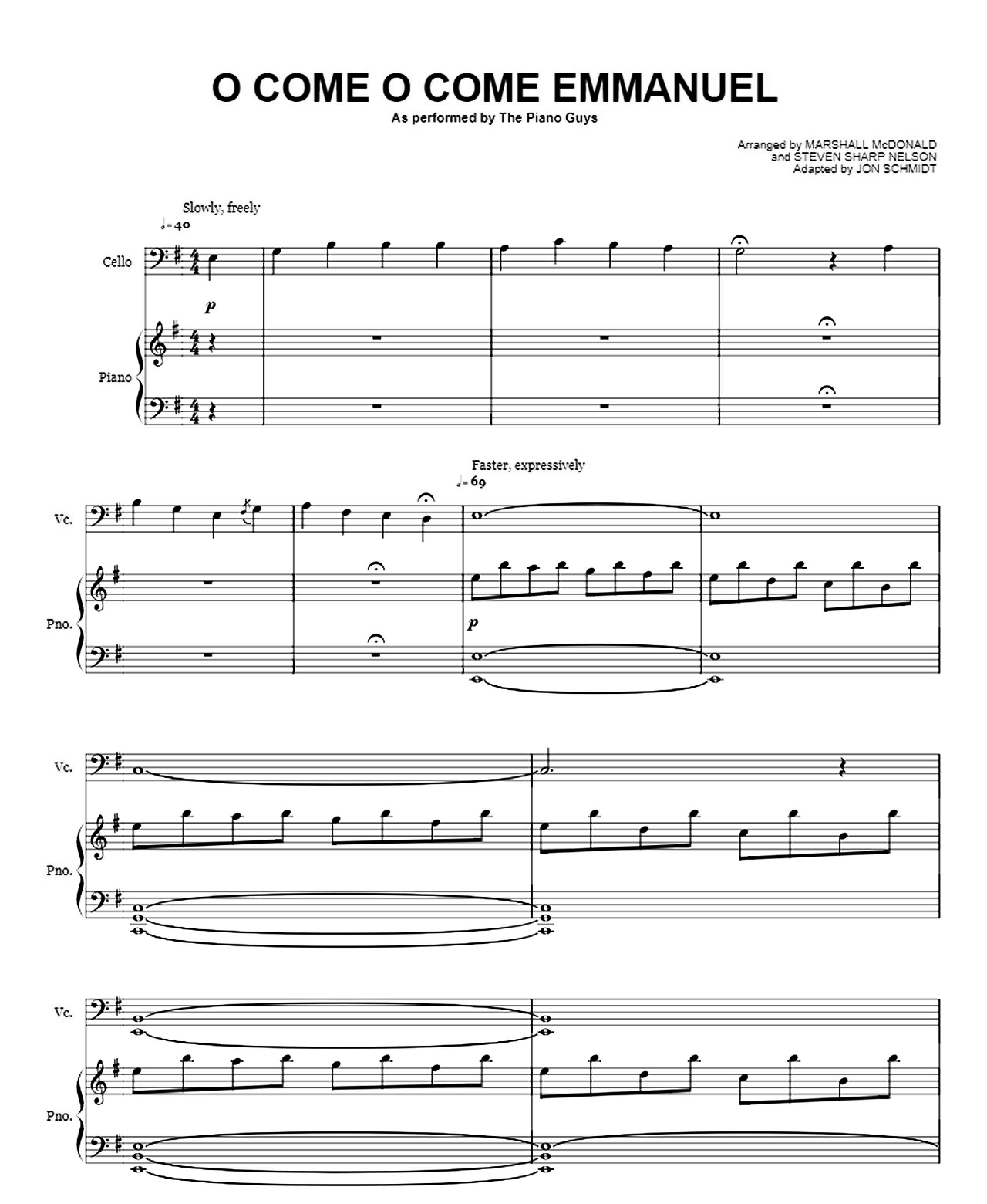 O Come O Come Emmanuel sheet music