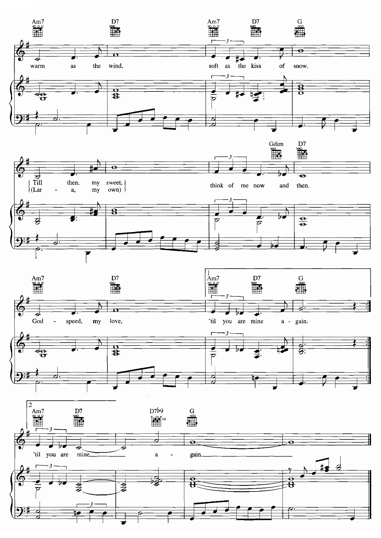 Somewhere My Love (from Dr Zhivago) sheet music 3