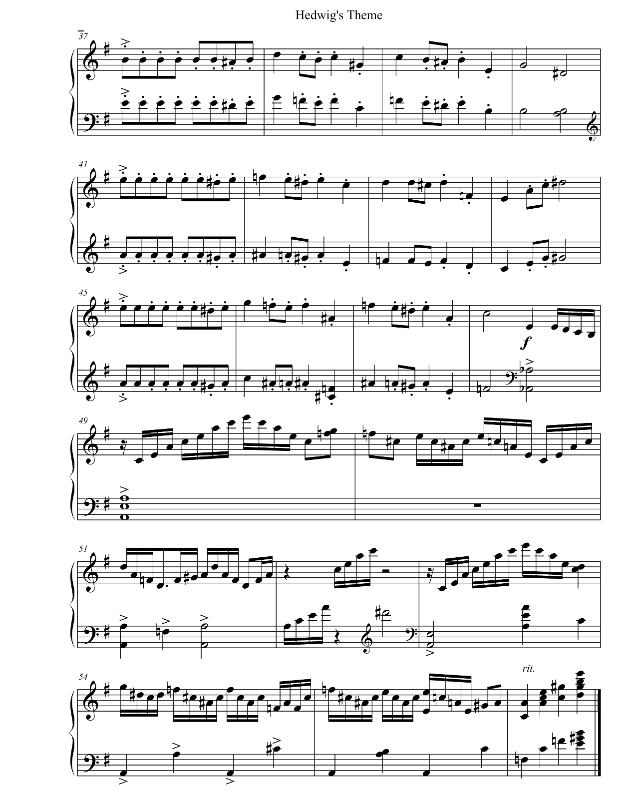 Hedwig's Theme sheet music 2