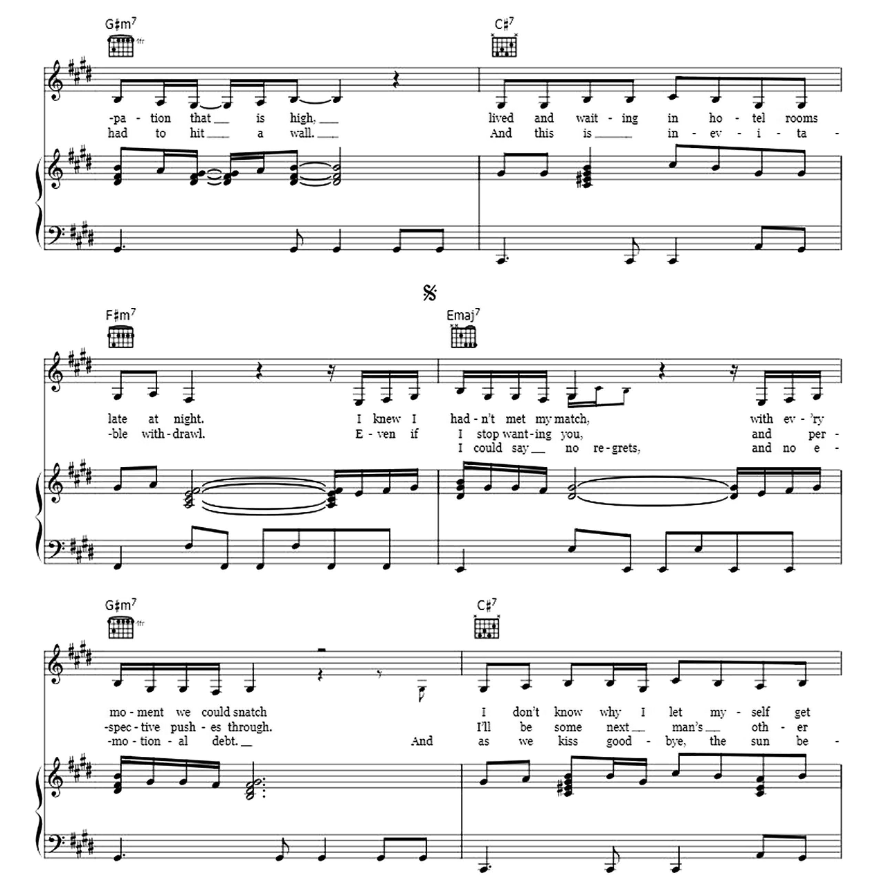 Tears Dry On Their Own sheet music 2