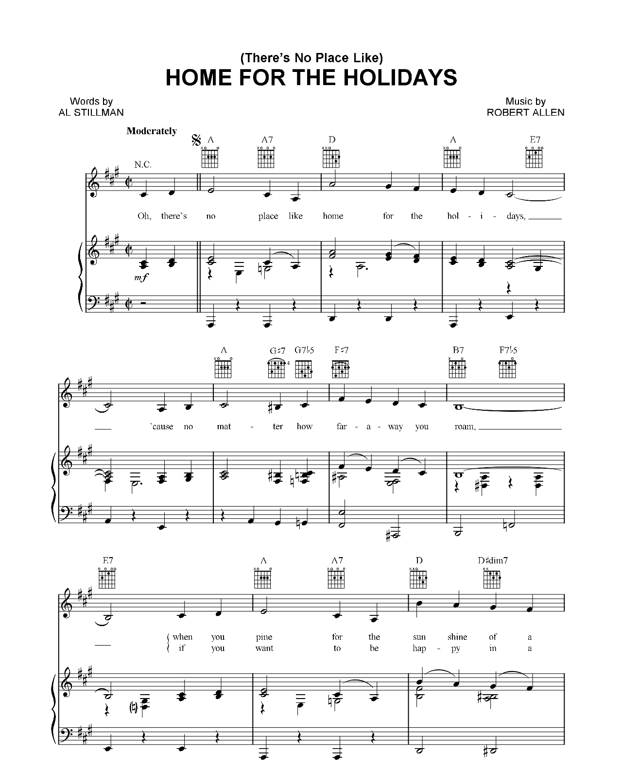 Home For The Holidays sheet music