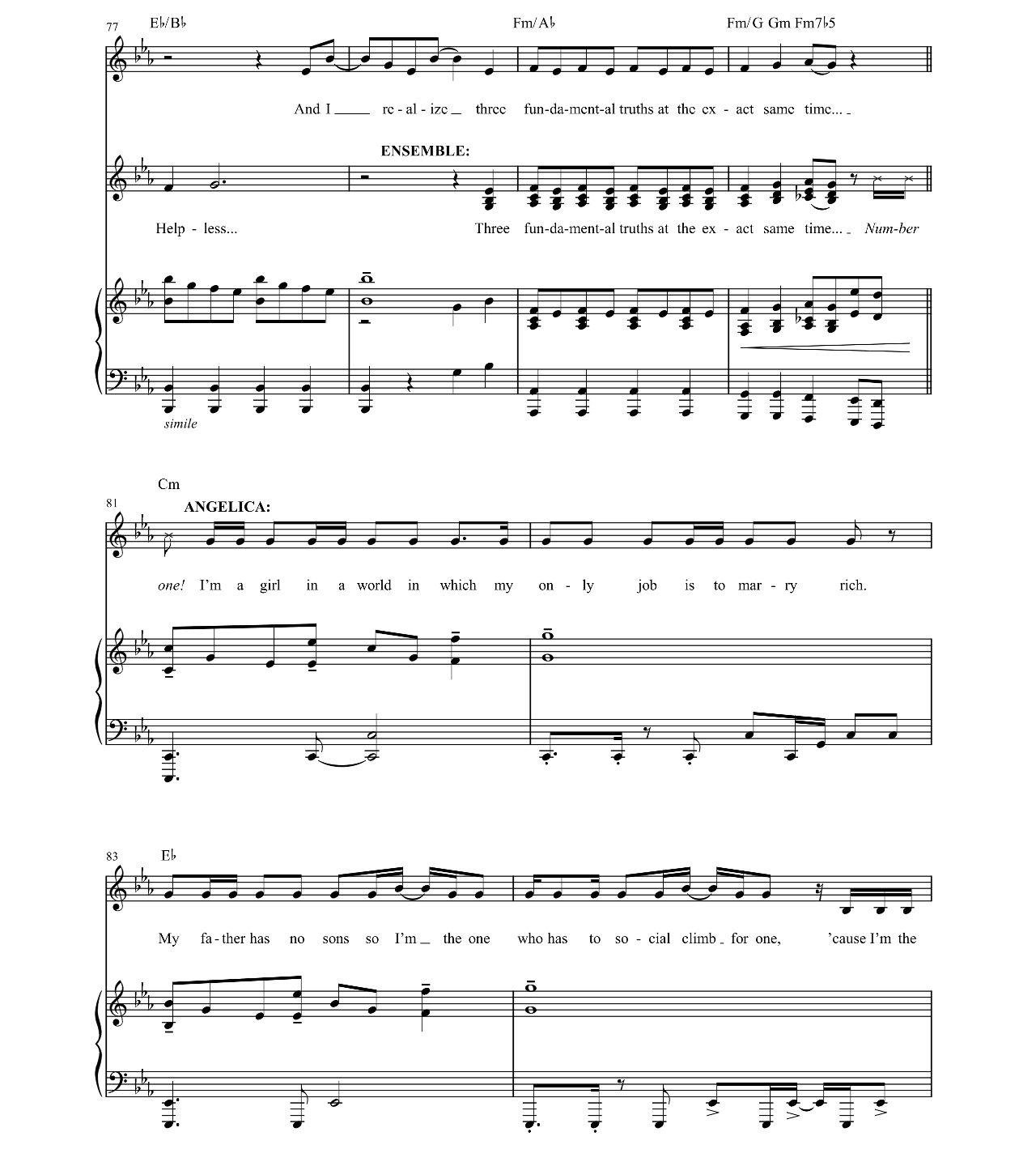 Satisfied (from Hamilton) sheet music 9