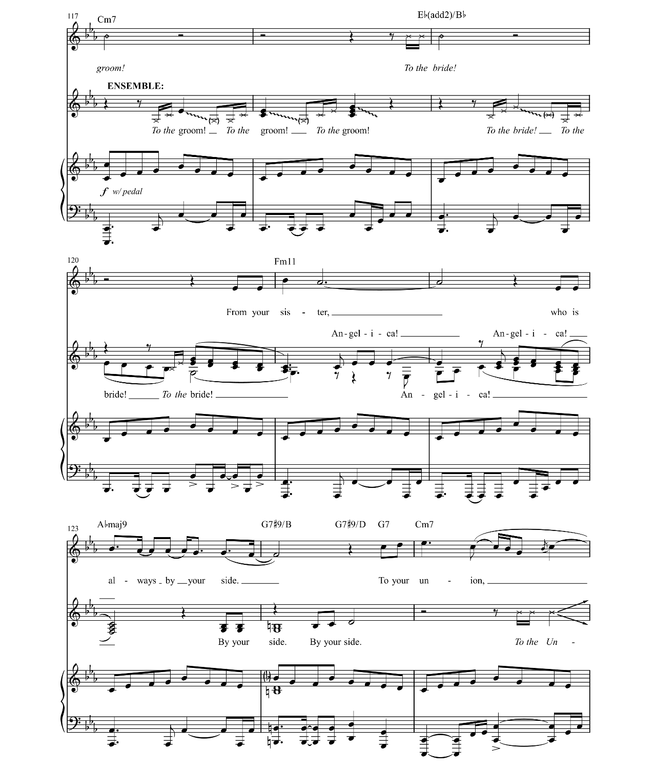 Satisfied (from Hamilton) sheet music 13