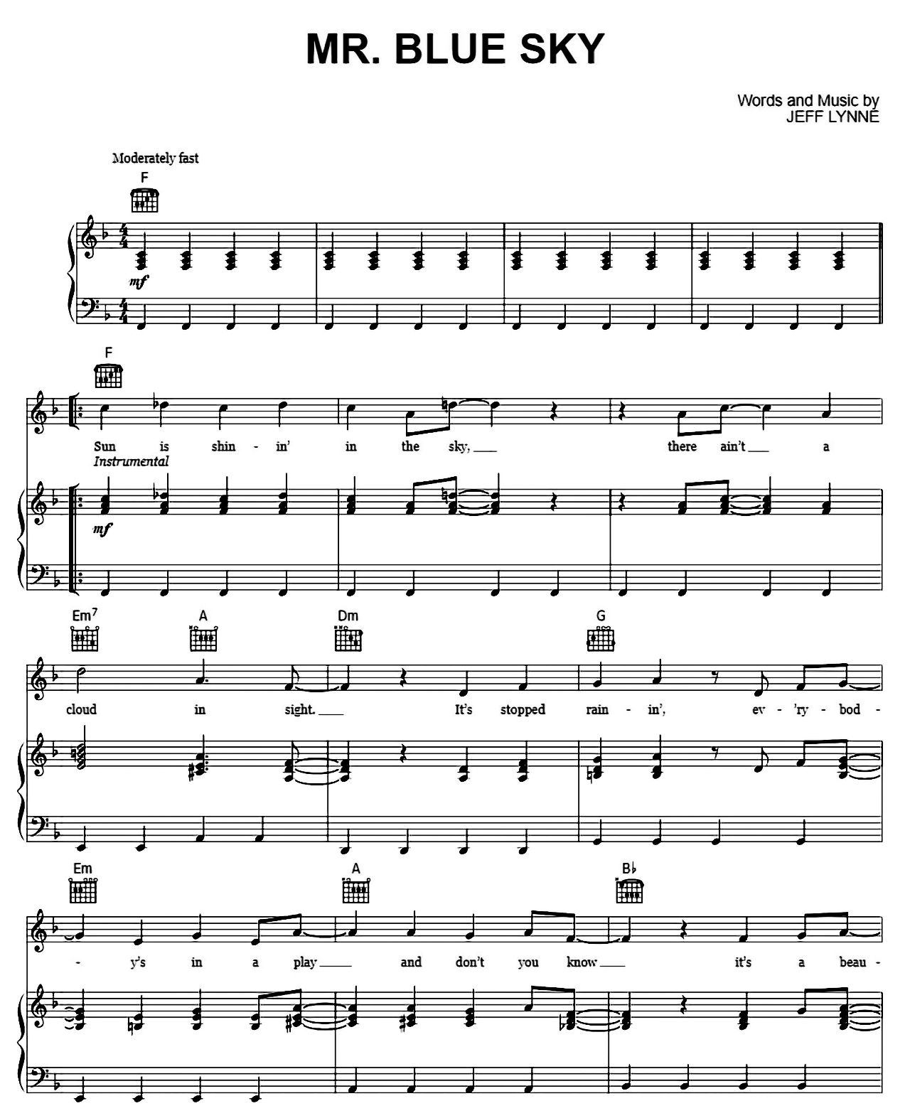 Mr. Blue Sky sheet music