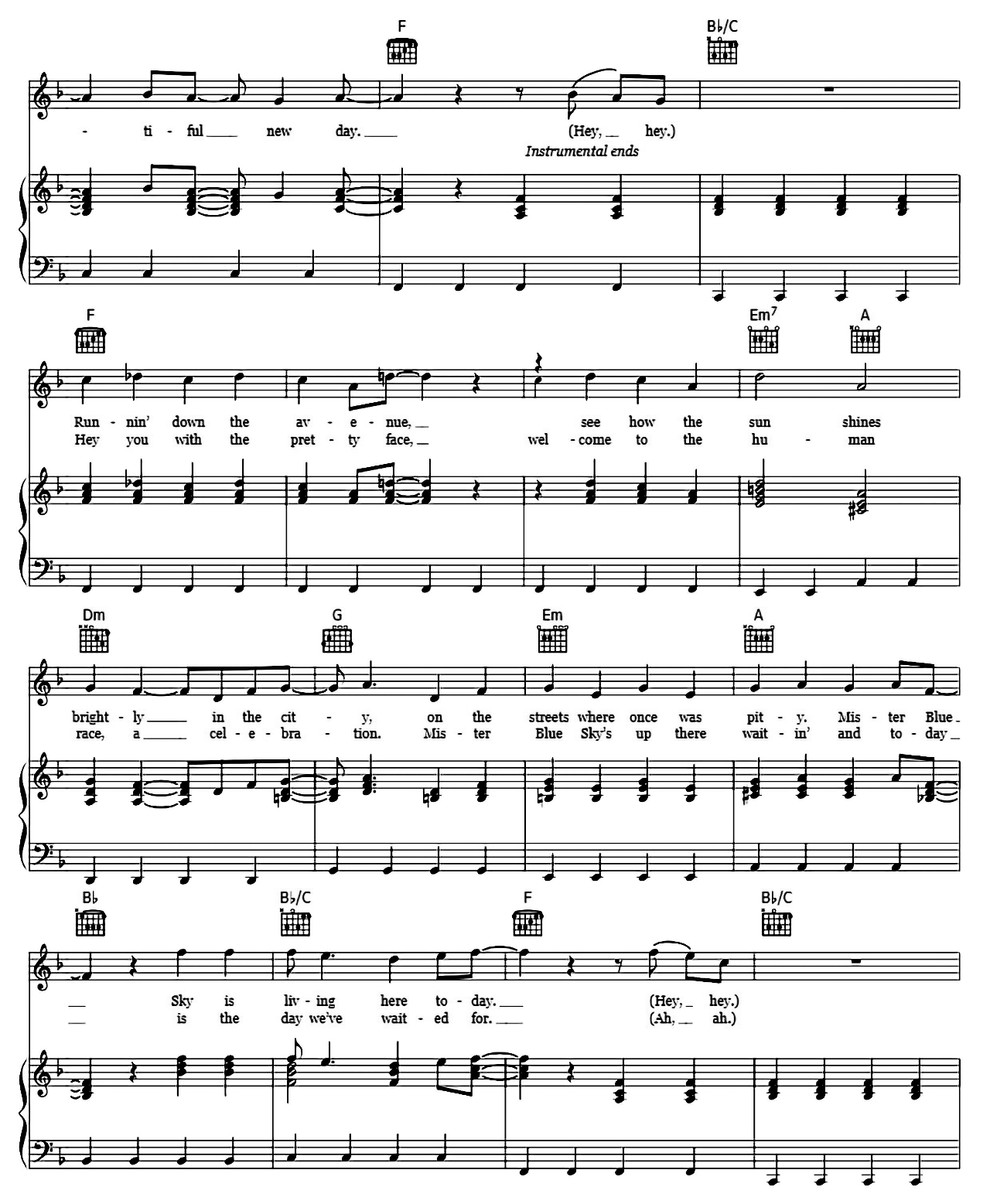 Mr. Blue Sky sheet music 2