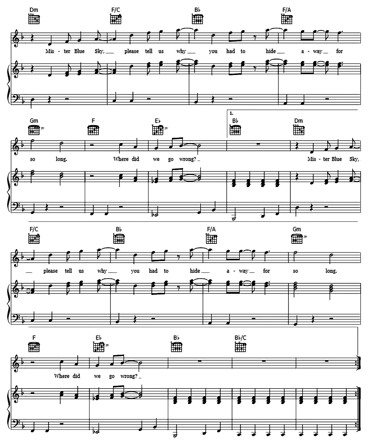 Mr. Blue Sky sheet music 3