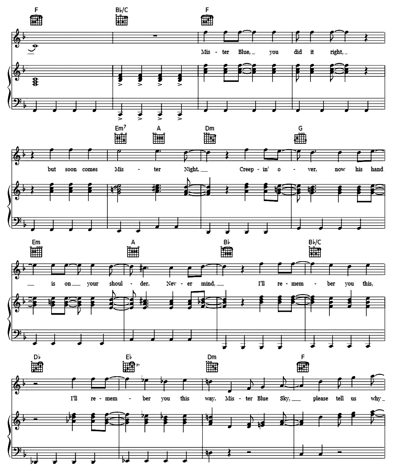 Mr. Blue Sky sheet music 6
