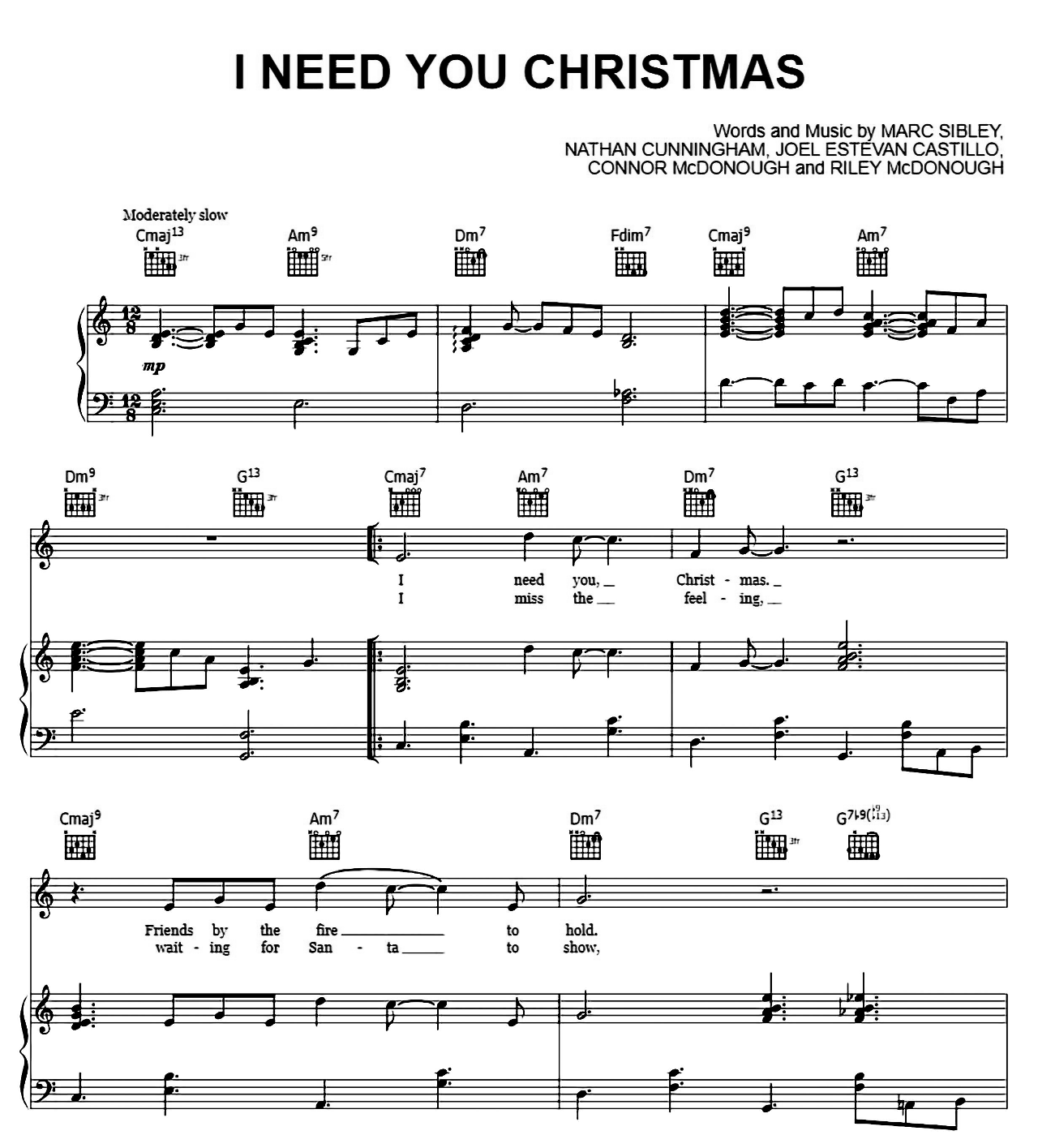 I Need You Christmas sheet music