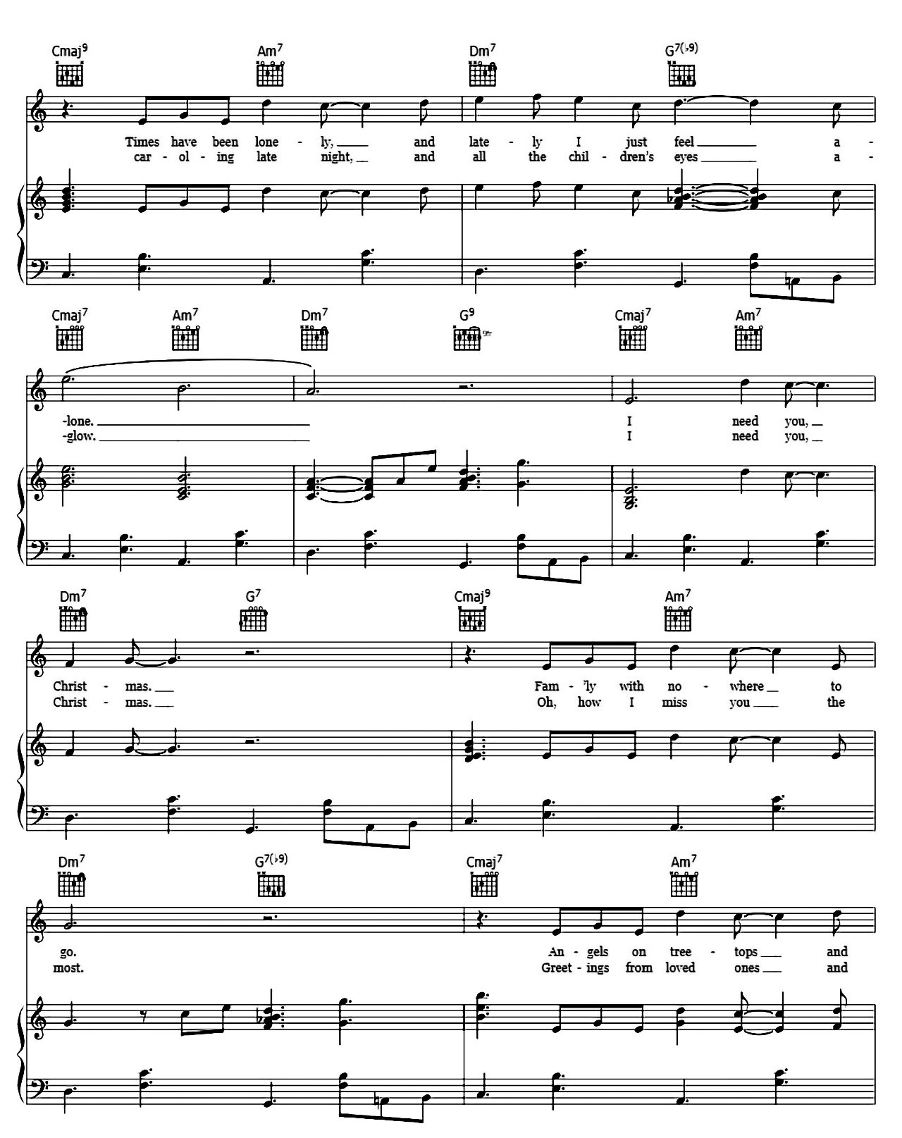 I Need You Christmas sheet music 2