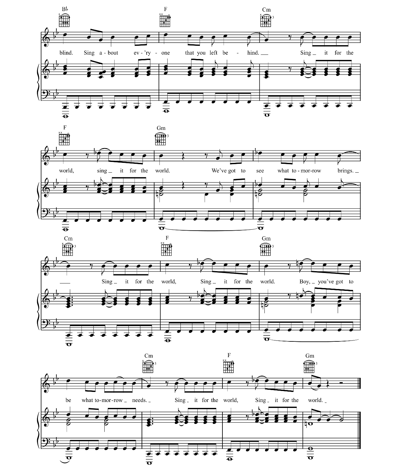 Sing (Glee Version) sheet music 6