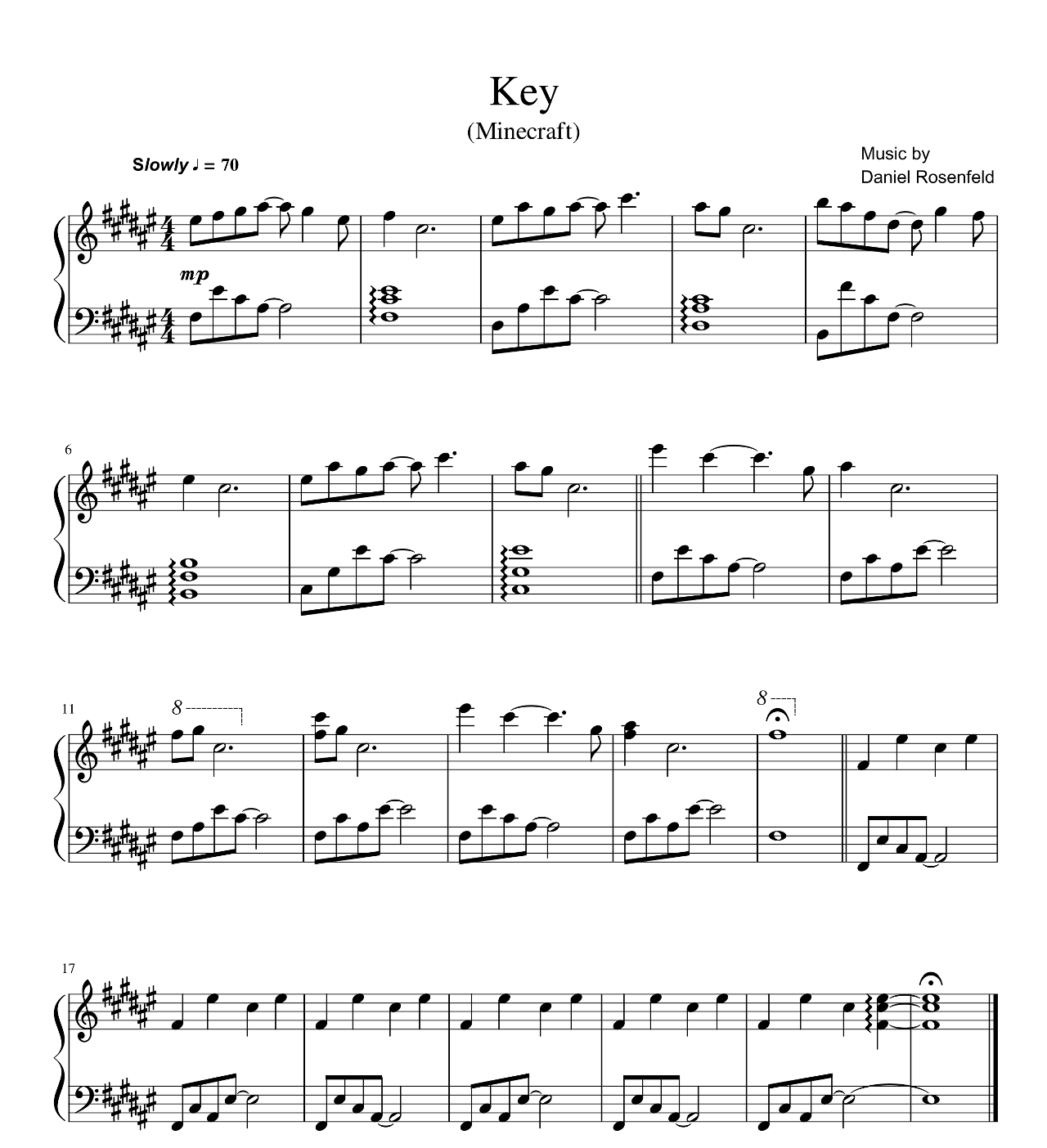 Key sheet music