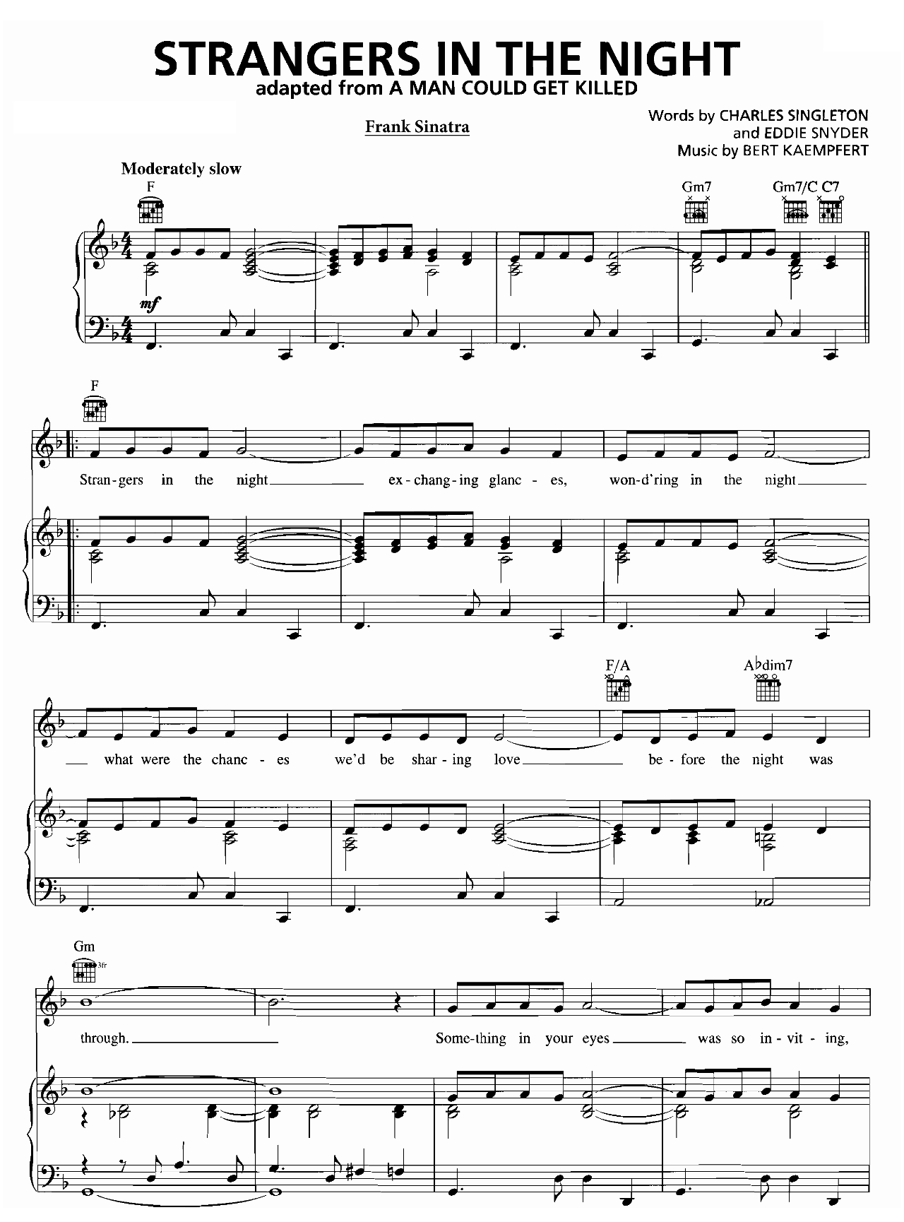 Strangers In The Night sheet music