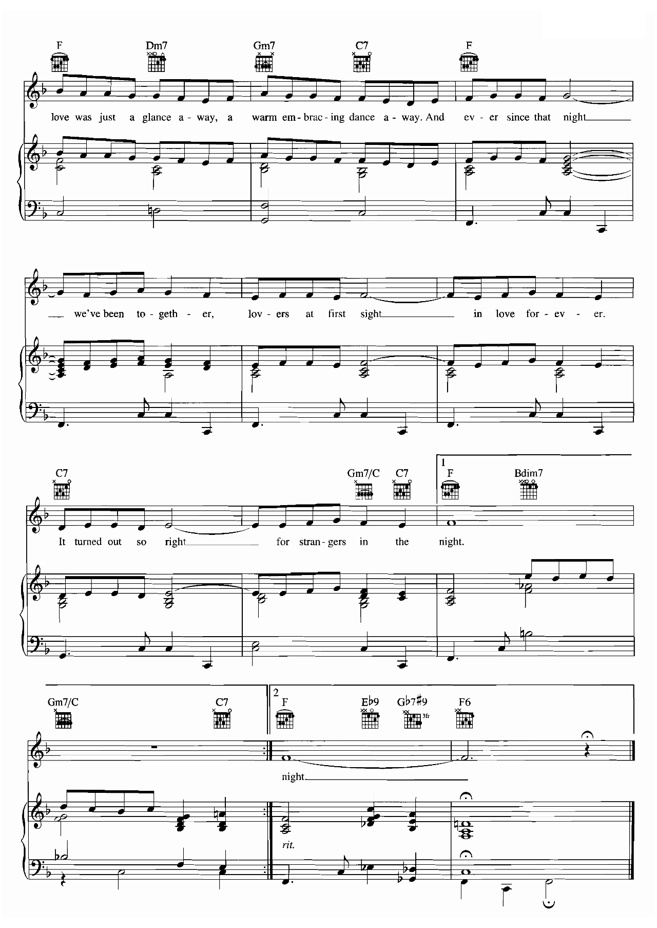 Strangers In The Night sheet music 3