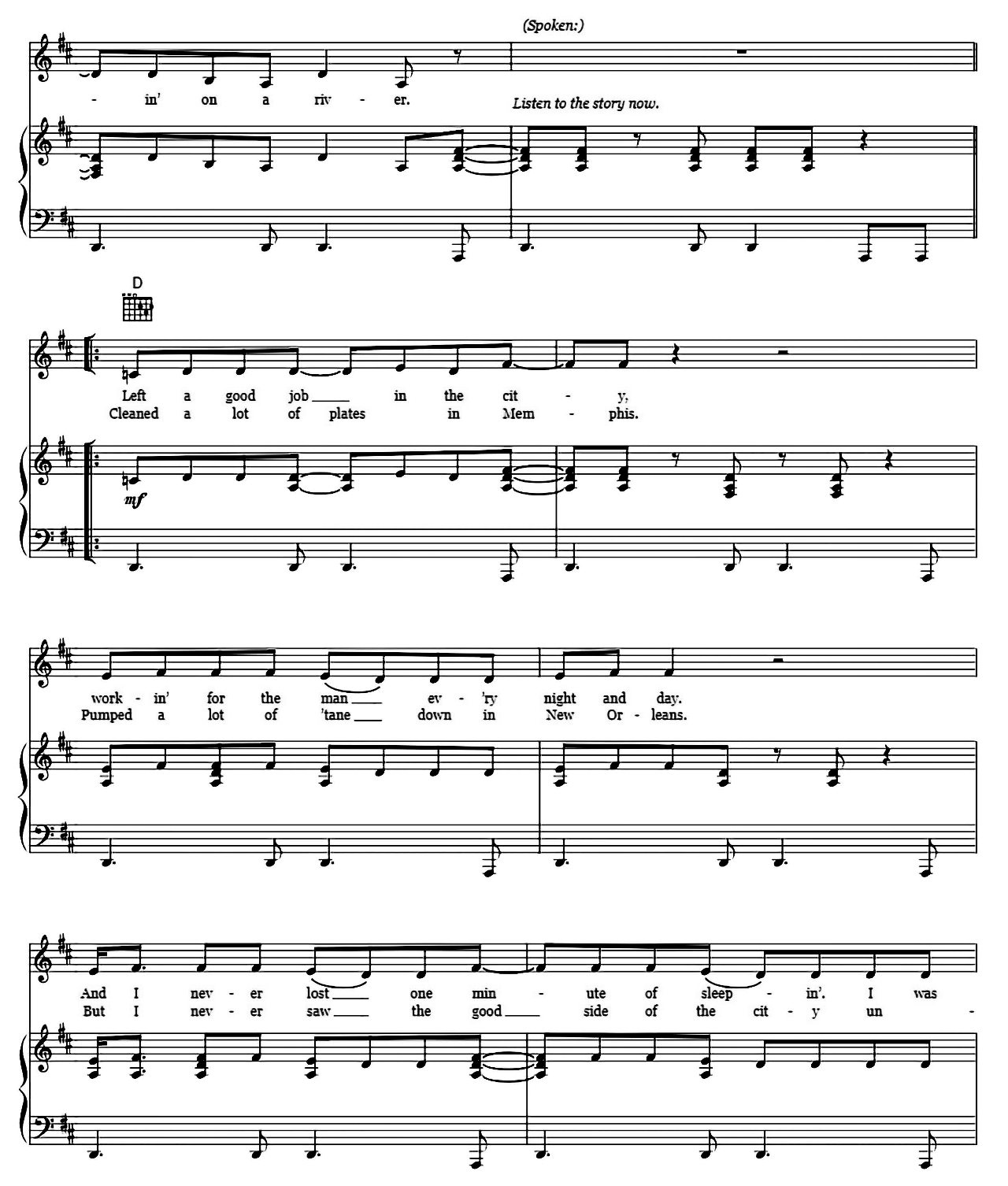 Proud Mary sheet music 2