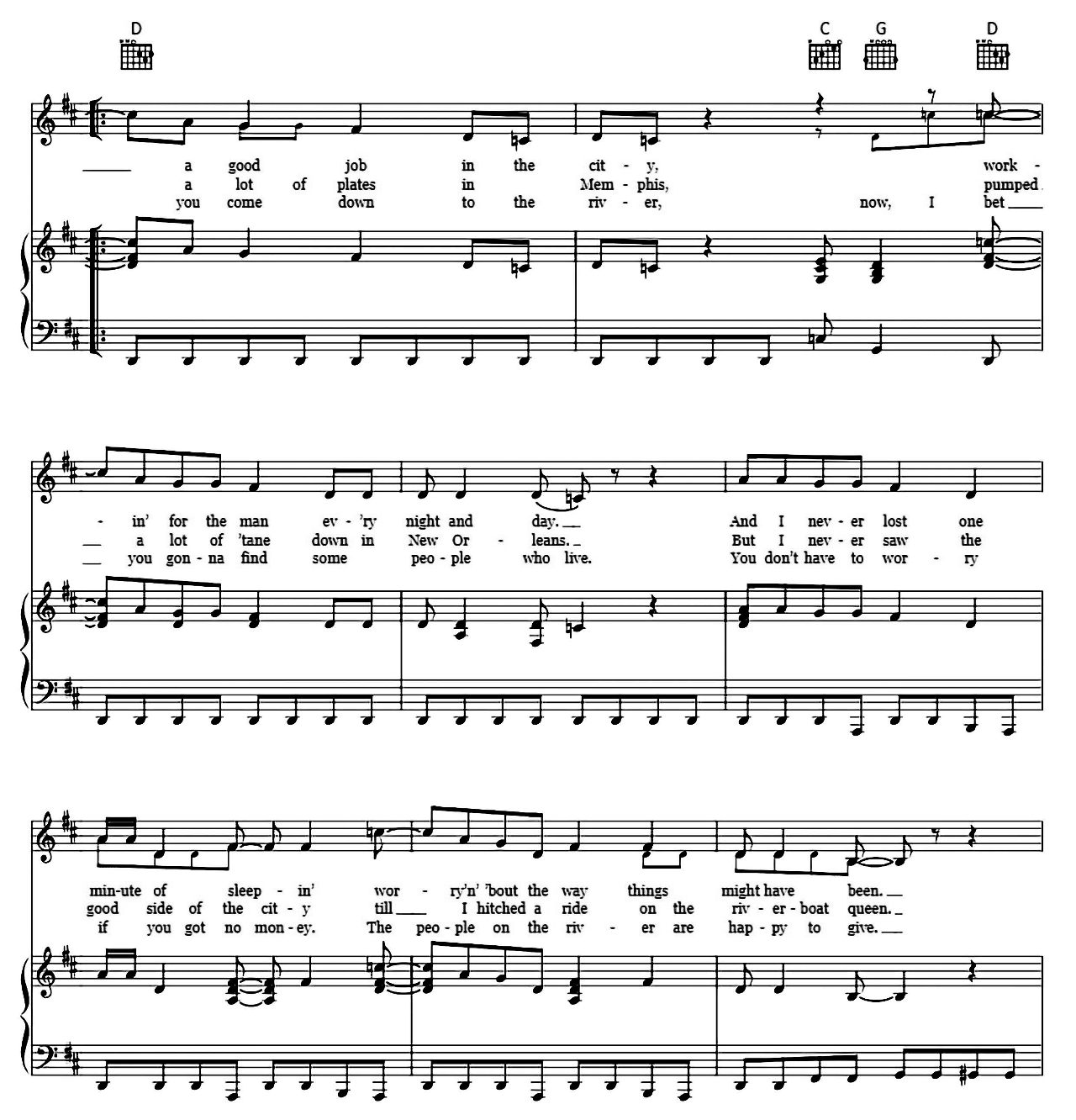 Proud Mary sheet music 5