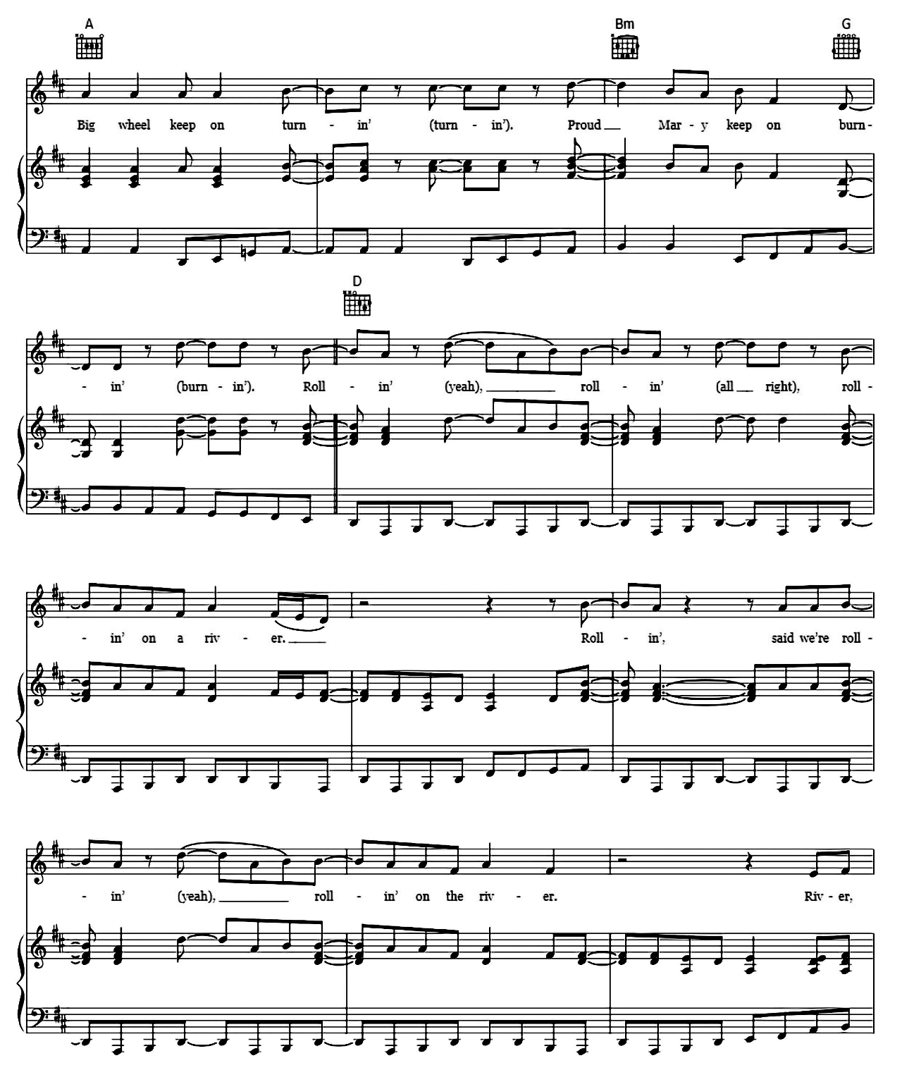 Proud Mary sheet music 6