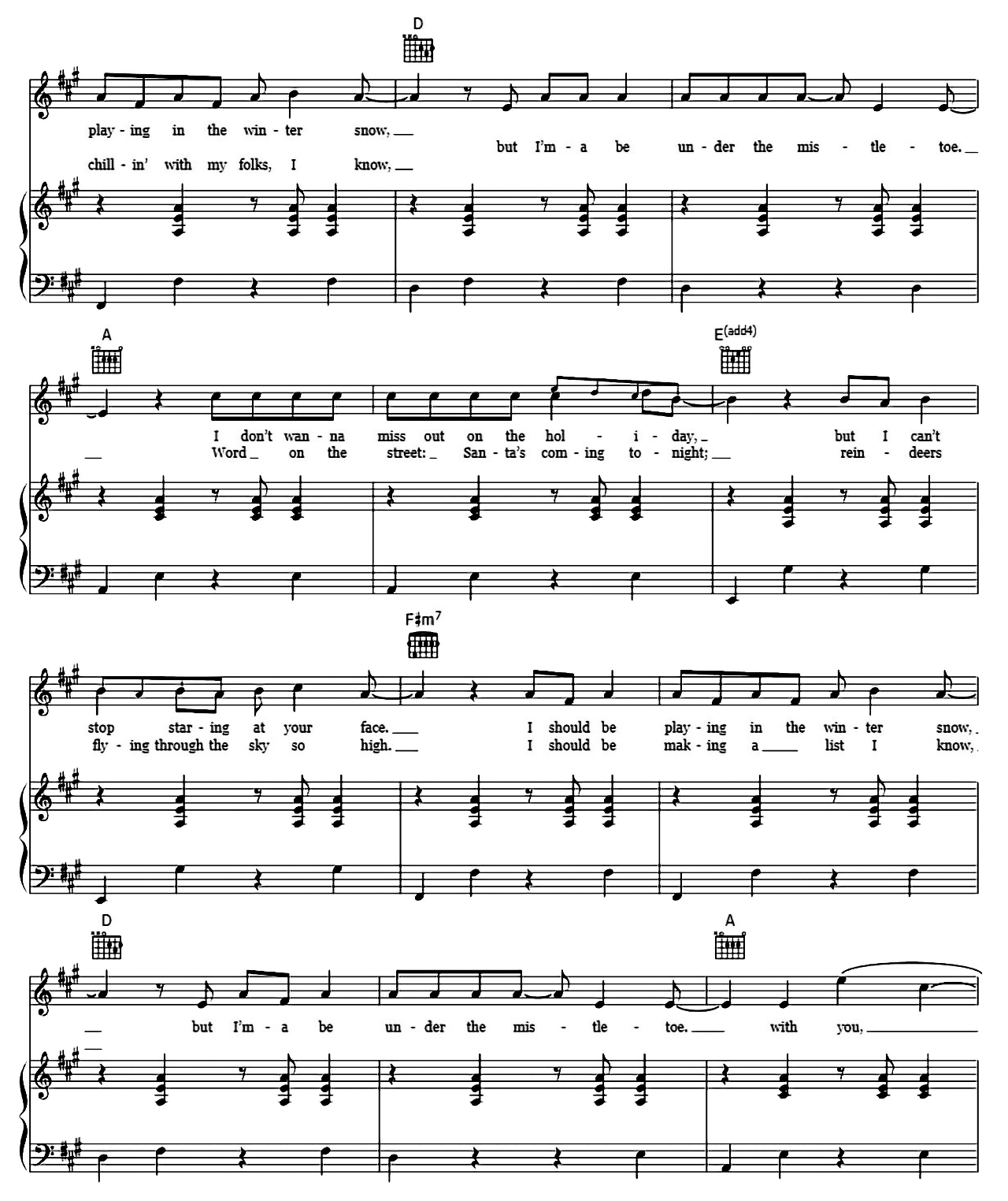 Mistletoe sheet music 2