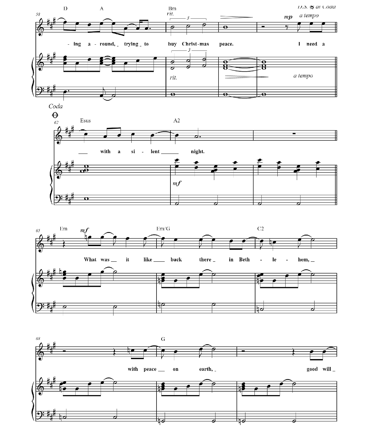 I Need Silent Night sheet music 6