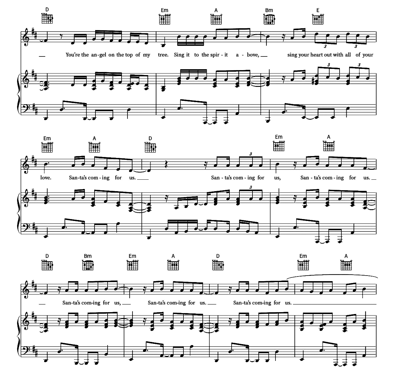 Santa's Coming For Us sheet music 3