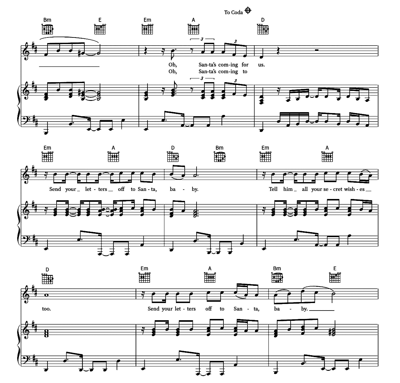 Santa's Coming For Us sheet music 4