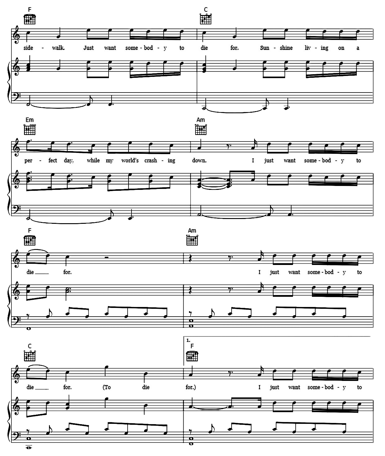 To Die For sheet music 5