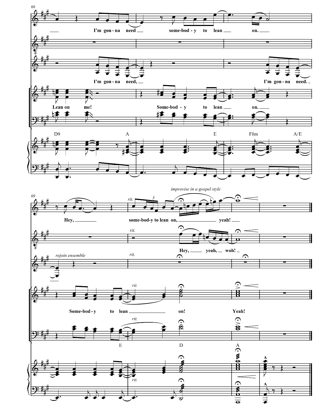 Lean On Me sheet music 11