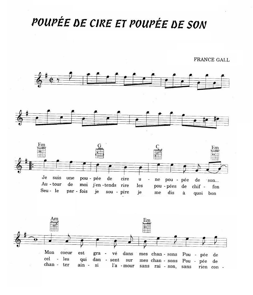 Poupee De Cire Et Poupee De Son sheet music