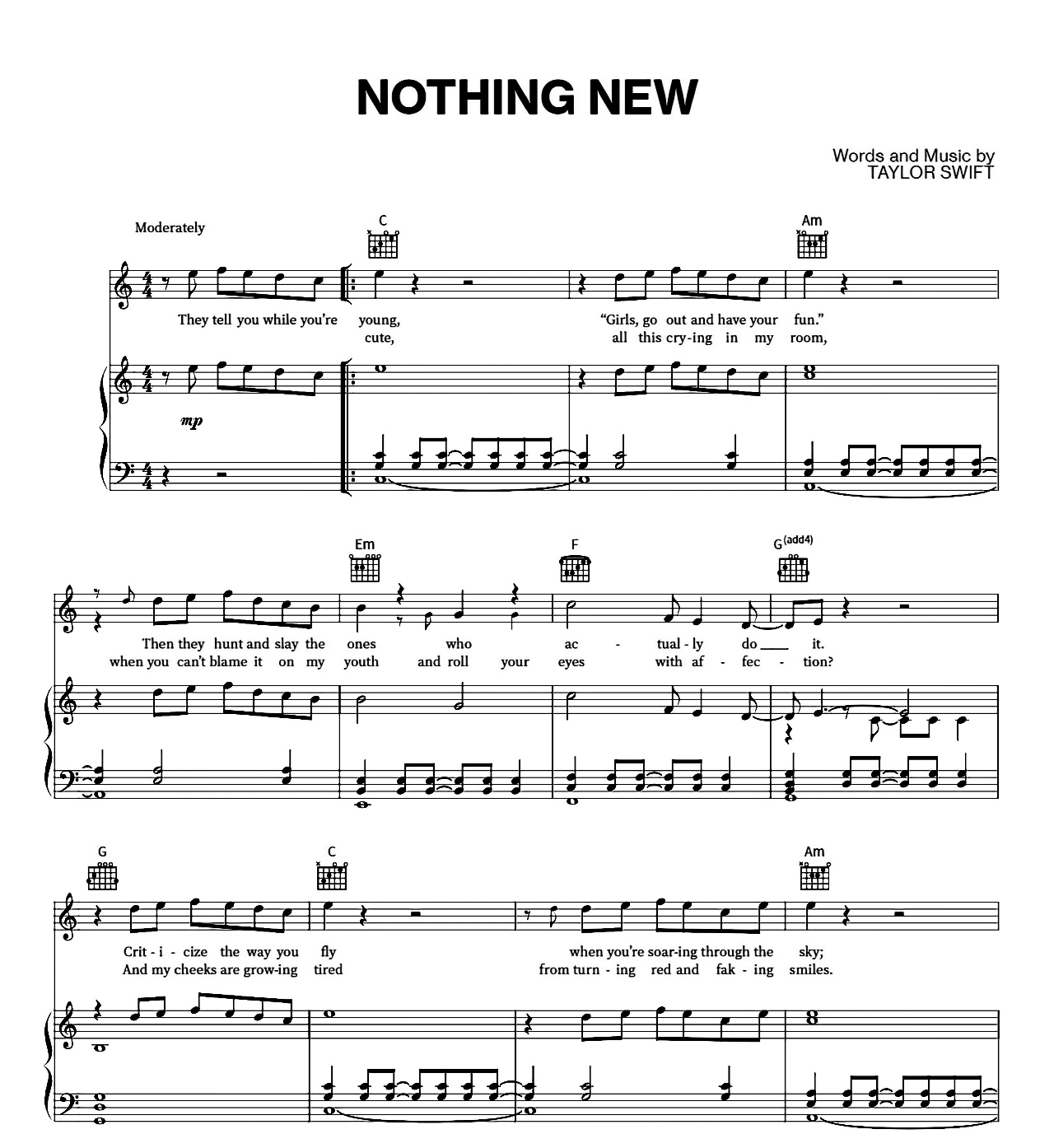 Nothing New sheet music