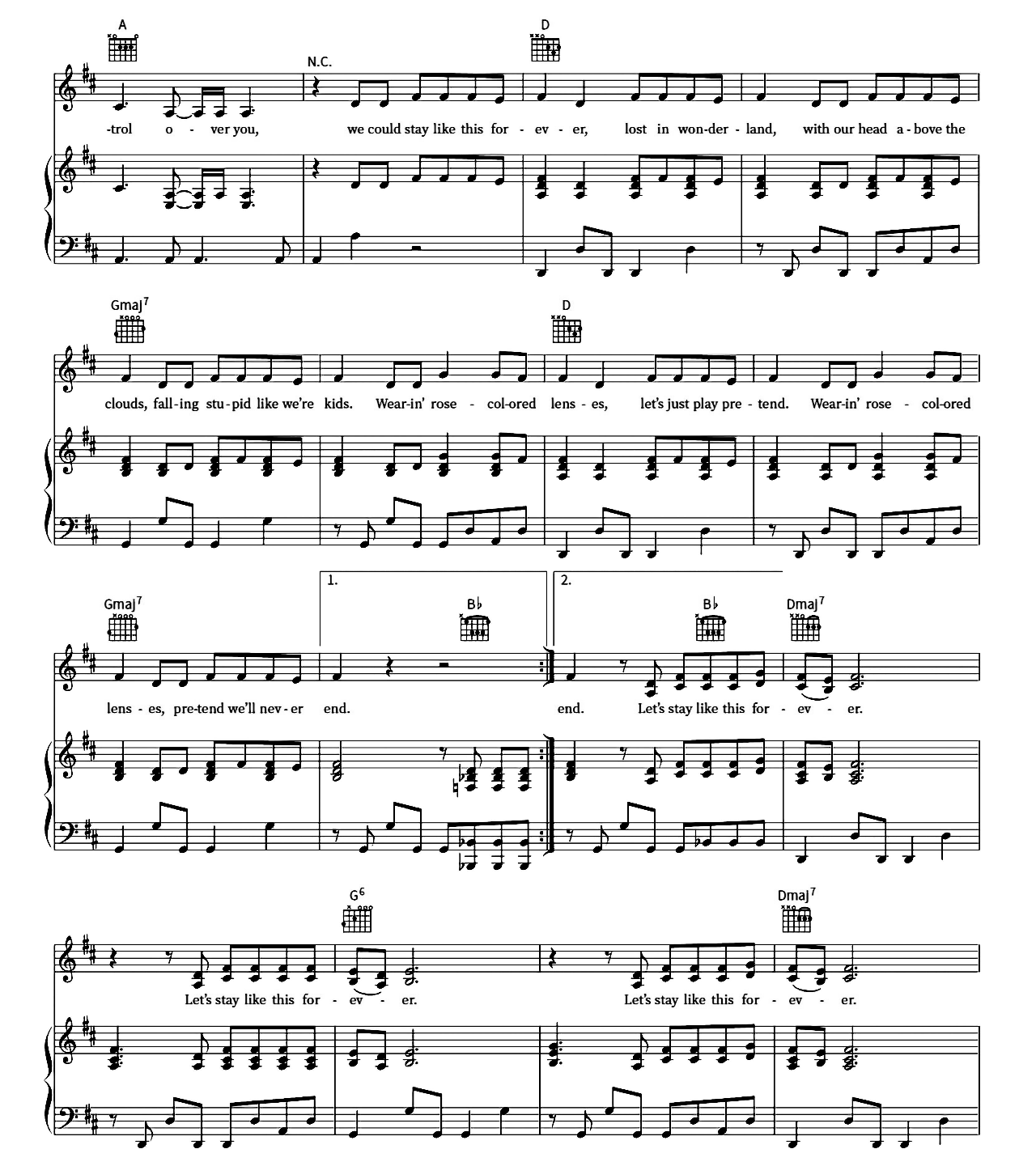 Rose Colored Lenses sheet music 2