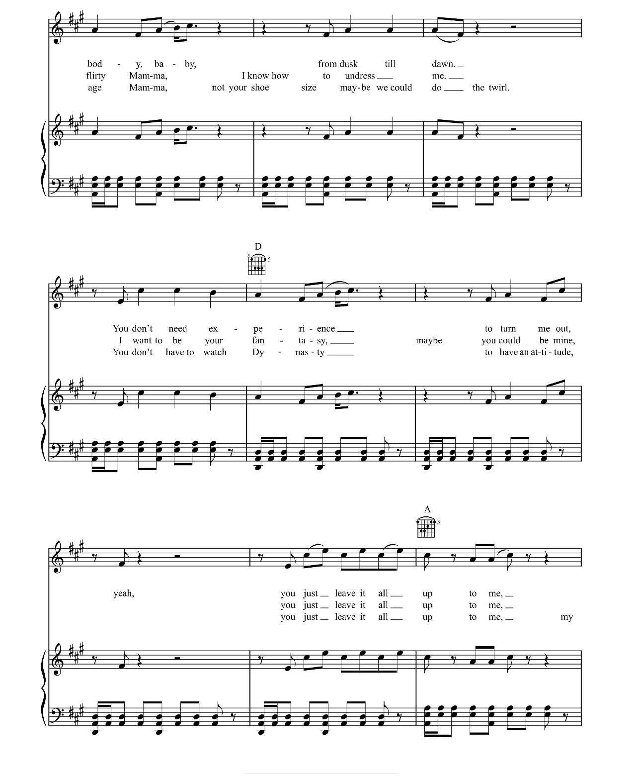 Kiss sheet music 2