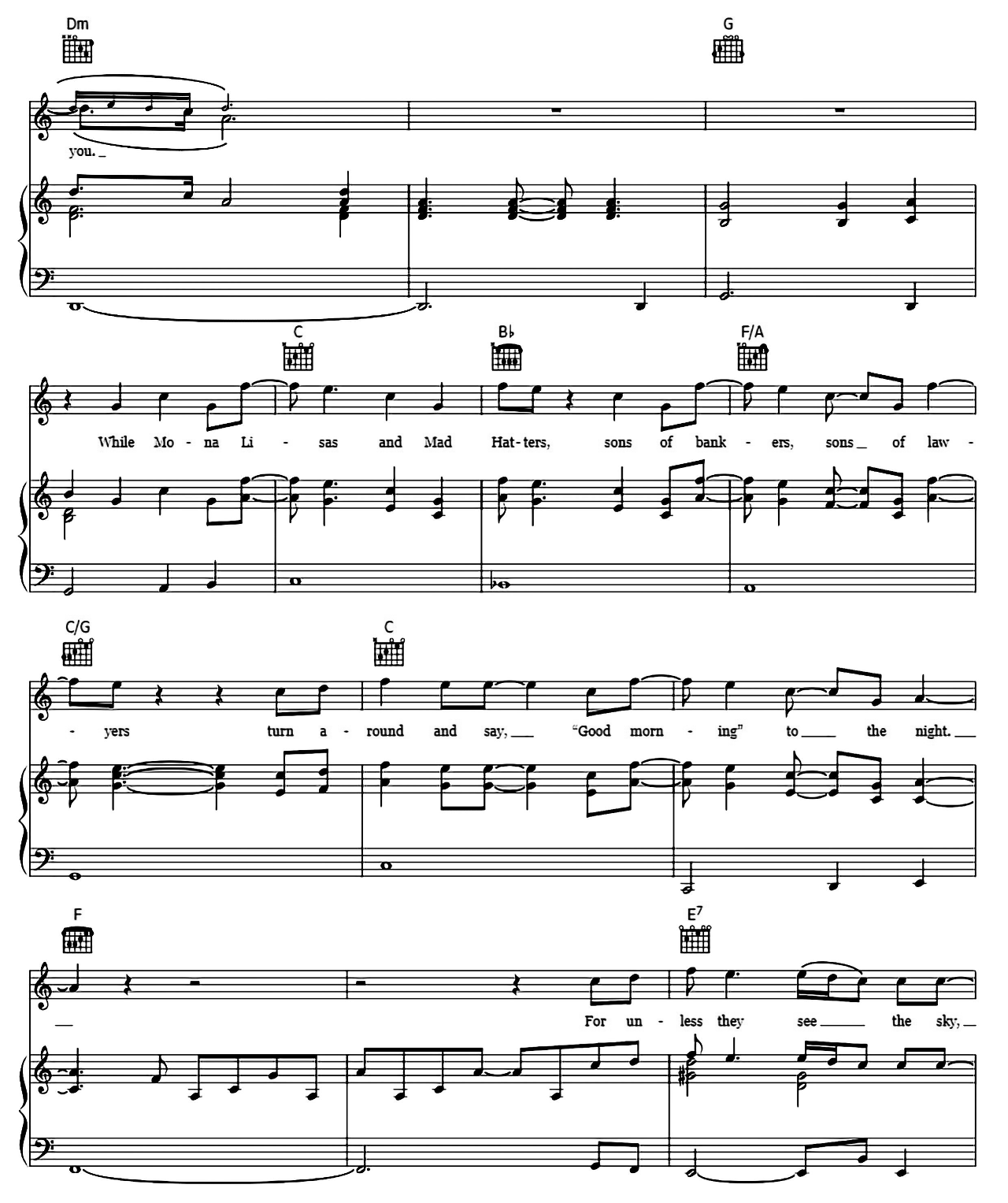 Mona Lisas And Mad Hatters sheet music 4