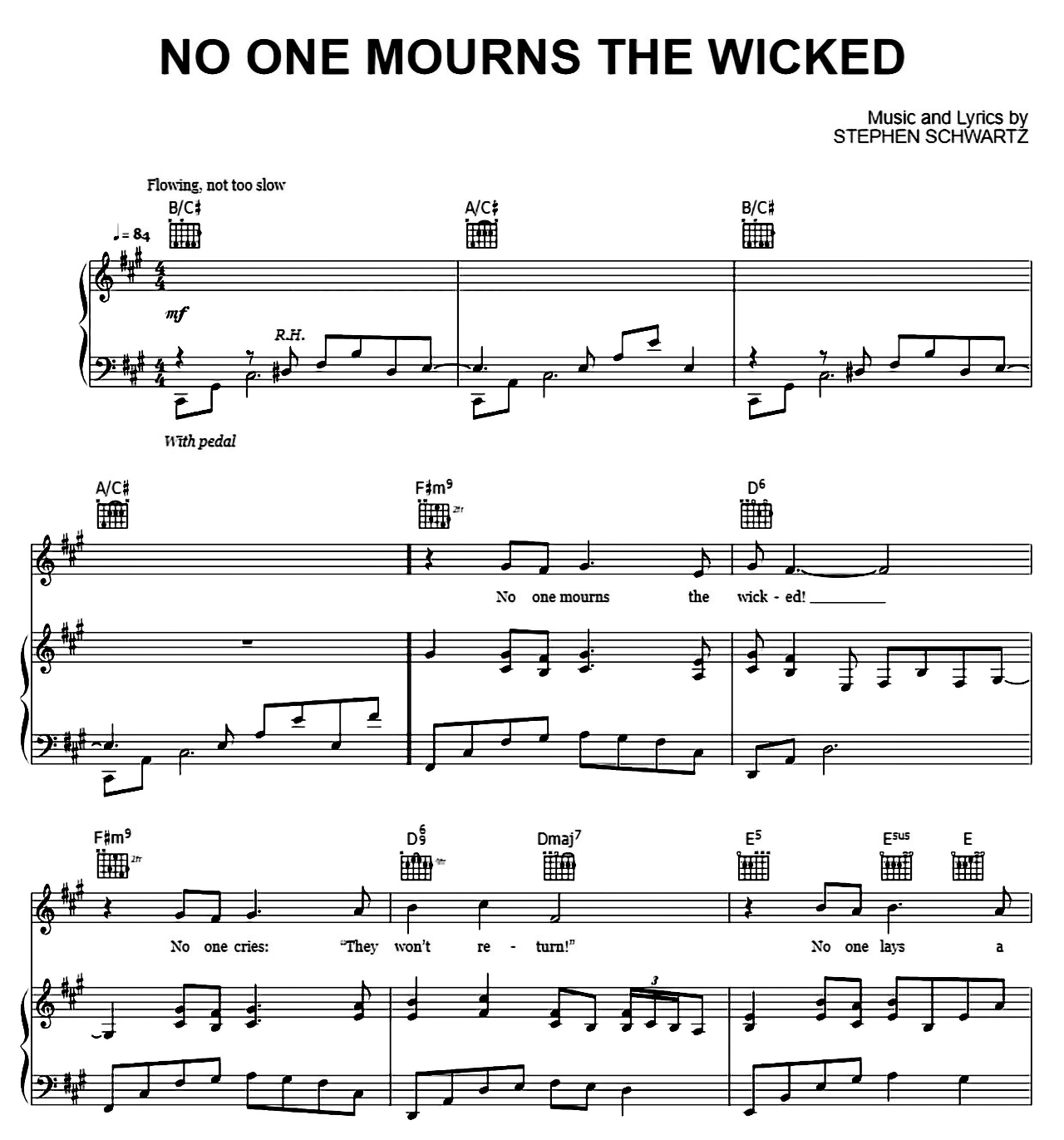 No One Mourns The Wicked (from Wicked) sheet music