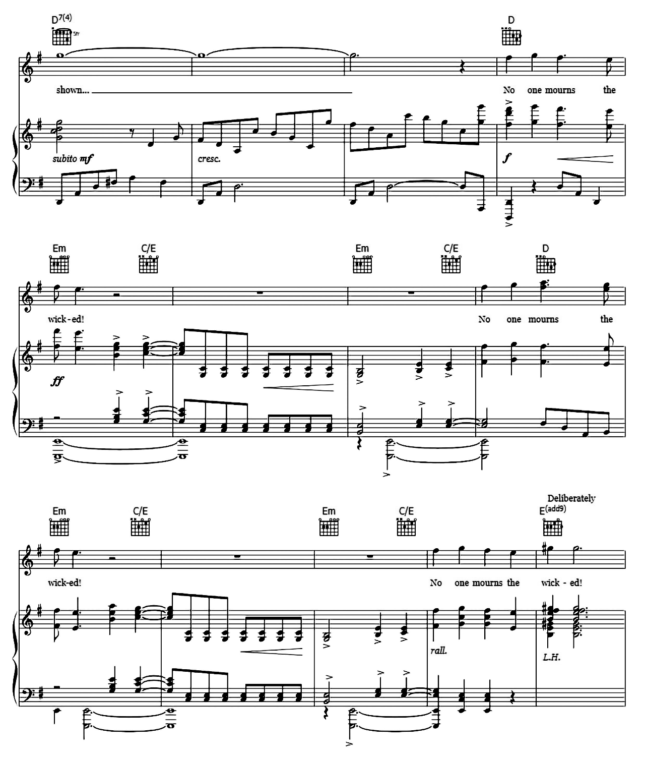 No One Mourns The Wicked (from Wicked) sheet music 6