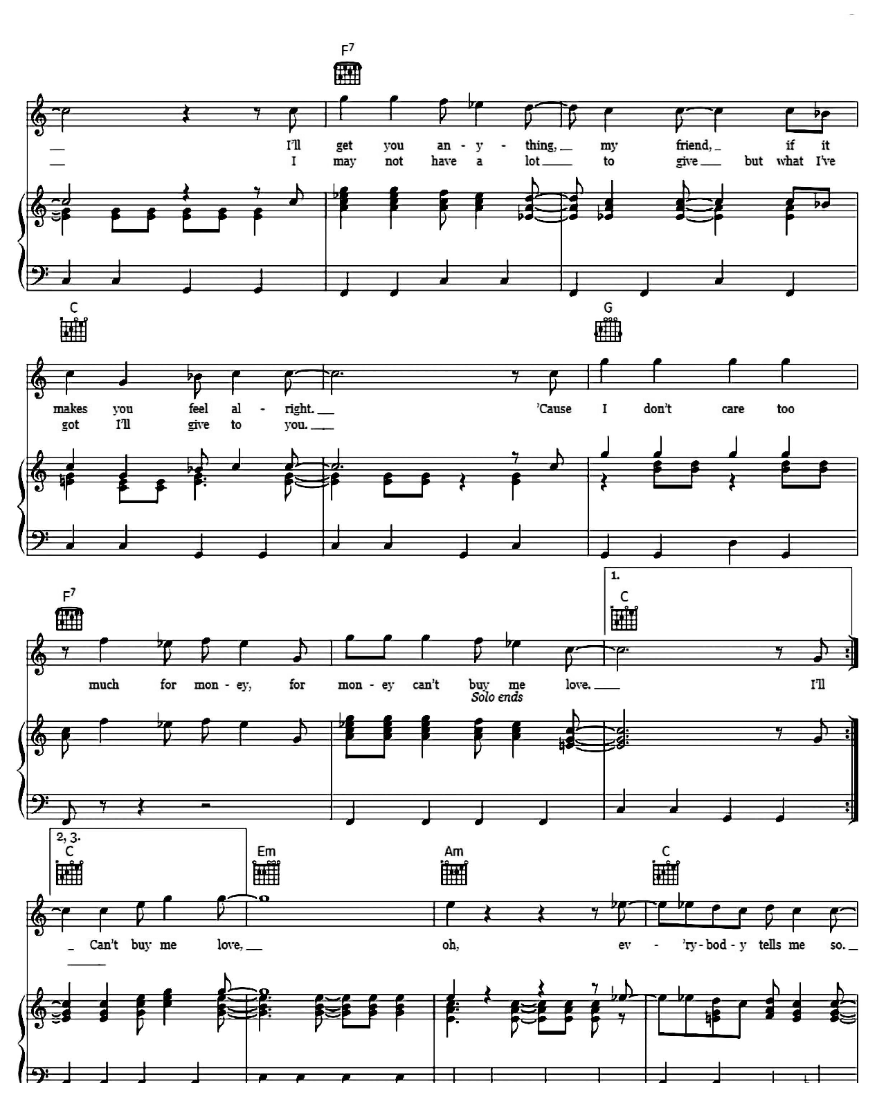Can't Buy Me Love sheet music 2