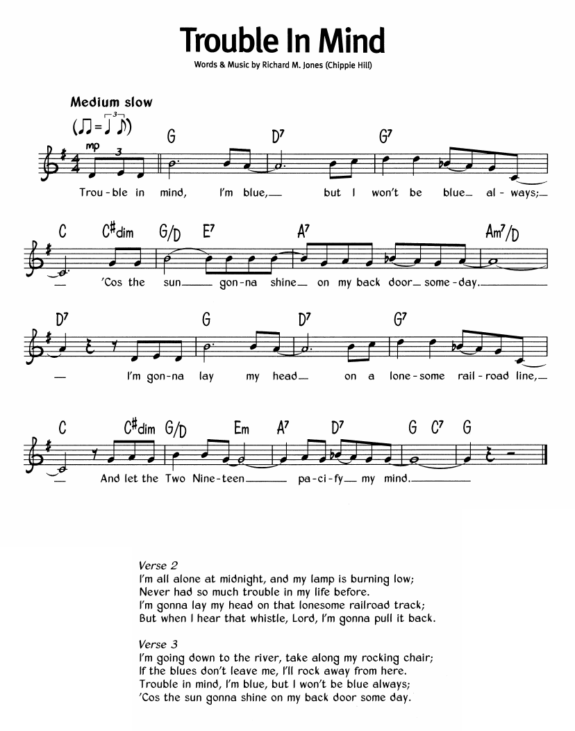 Trouble In Mind sheet music