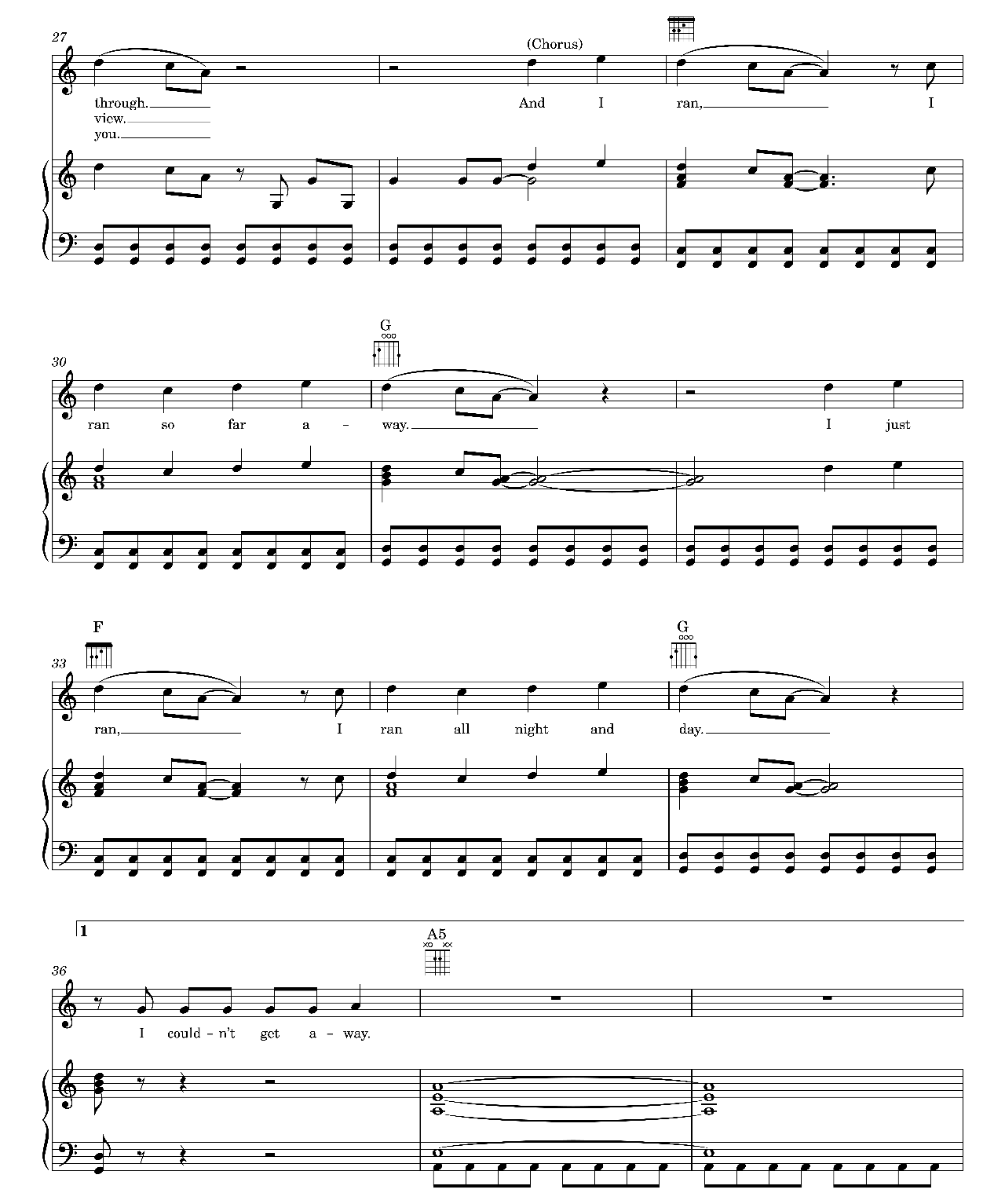 I Ran sheet music 3